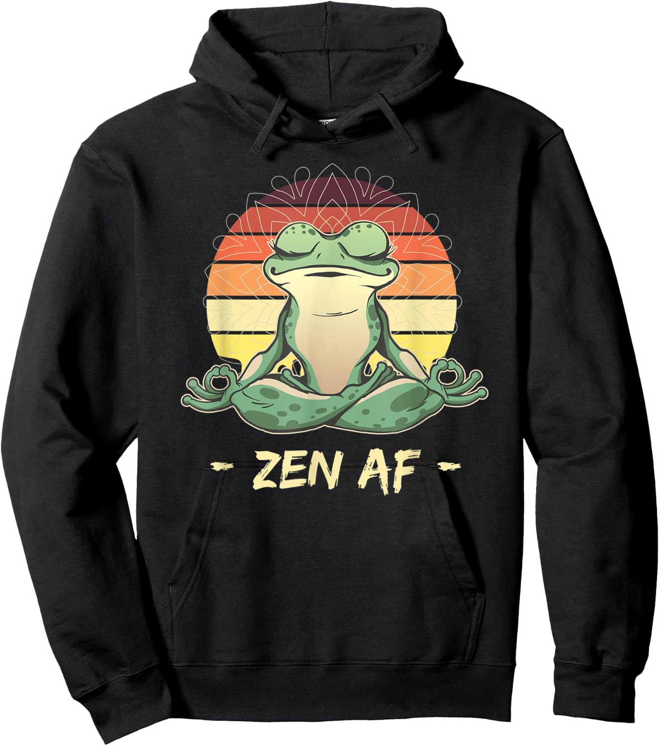 Funny Frog Yoga Meditation Pilates Animal Lover Toad Zen AF Hoodie - Hoodie | Black