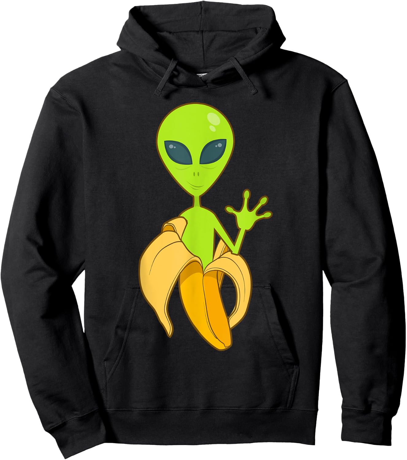 Alien in a Banana Extraterrestrial Roswell Funky Space Hoodie - Hoodie | Black