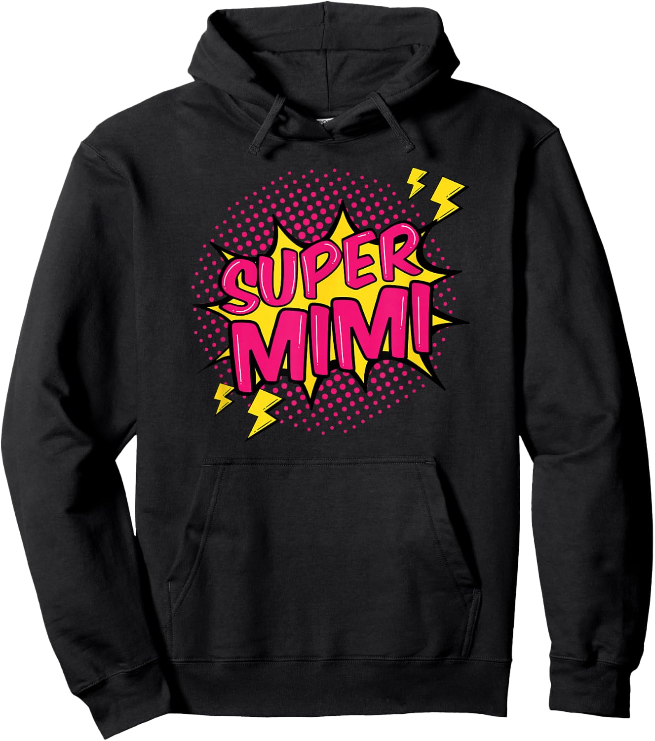 Super Mimi Superpower Grandma Family Grandmother Gift Hoodie - Hoodie | Black