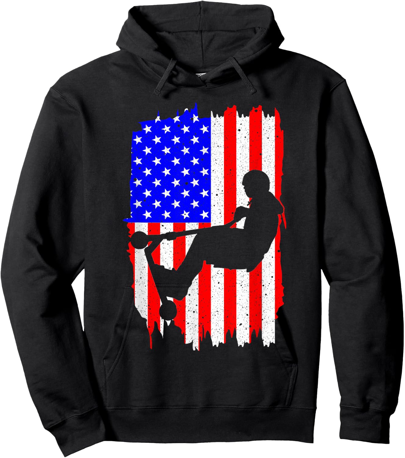 Funny American Flag Stunt Scooter Designs Men Women Riders Hoodie - Hoodie | Black