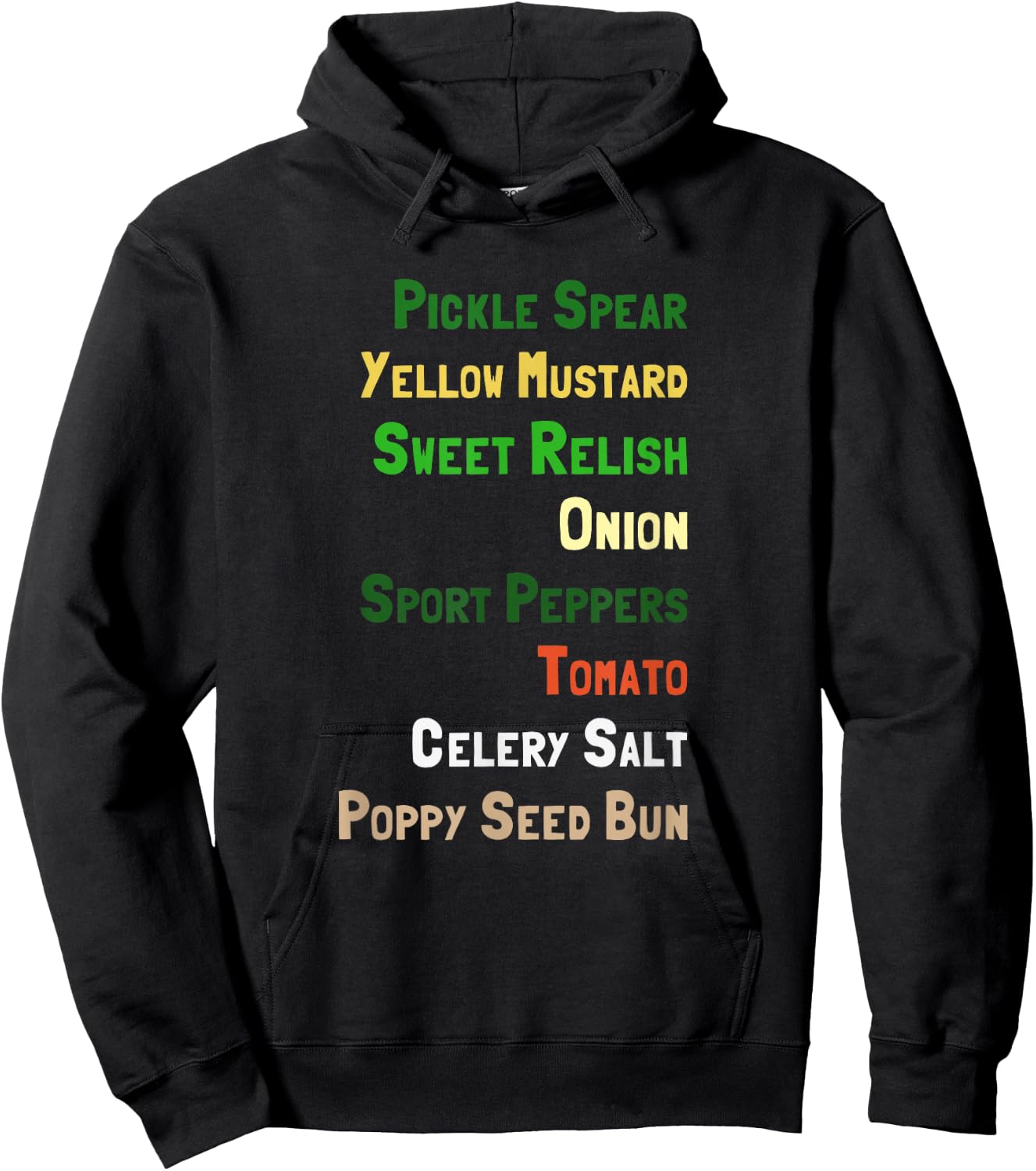 Chicago Hot Dog Ingredients Hoodie - Hoodie | Black