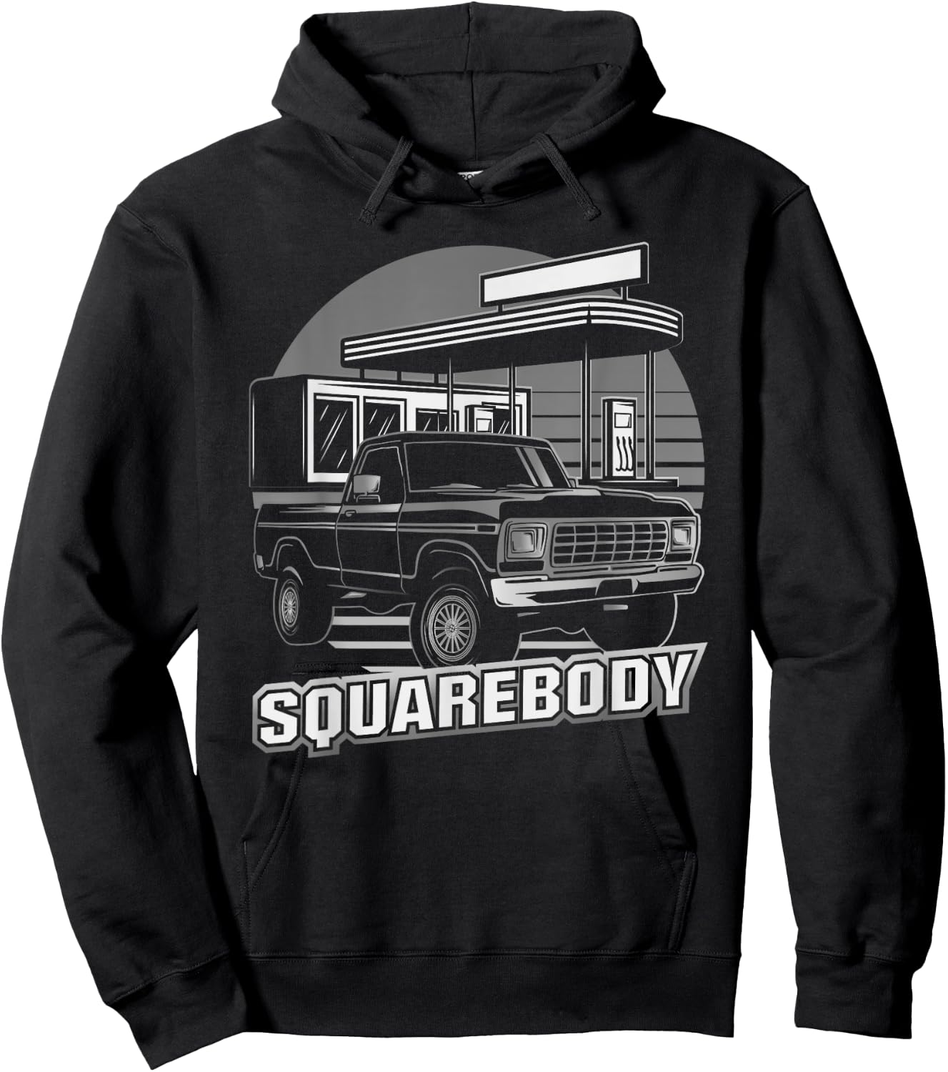 Square Body Truck Classic Squarebody Old Vintage Retro Hoodie - Hoodie | Black