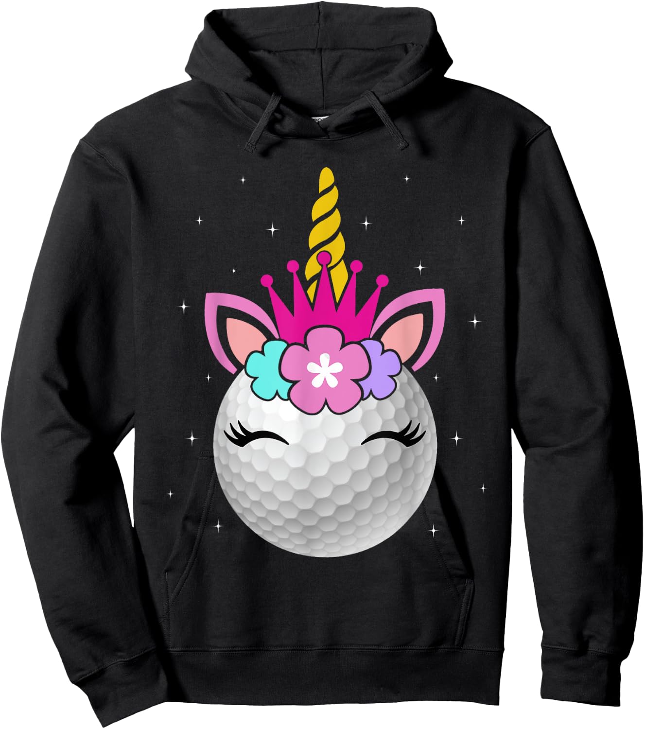Golf Unicorn Funny Unicorn Golf Sports Player Kids Hoodie - Hoodie | Black