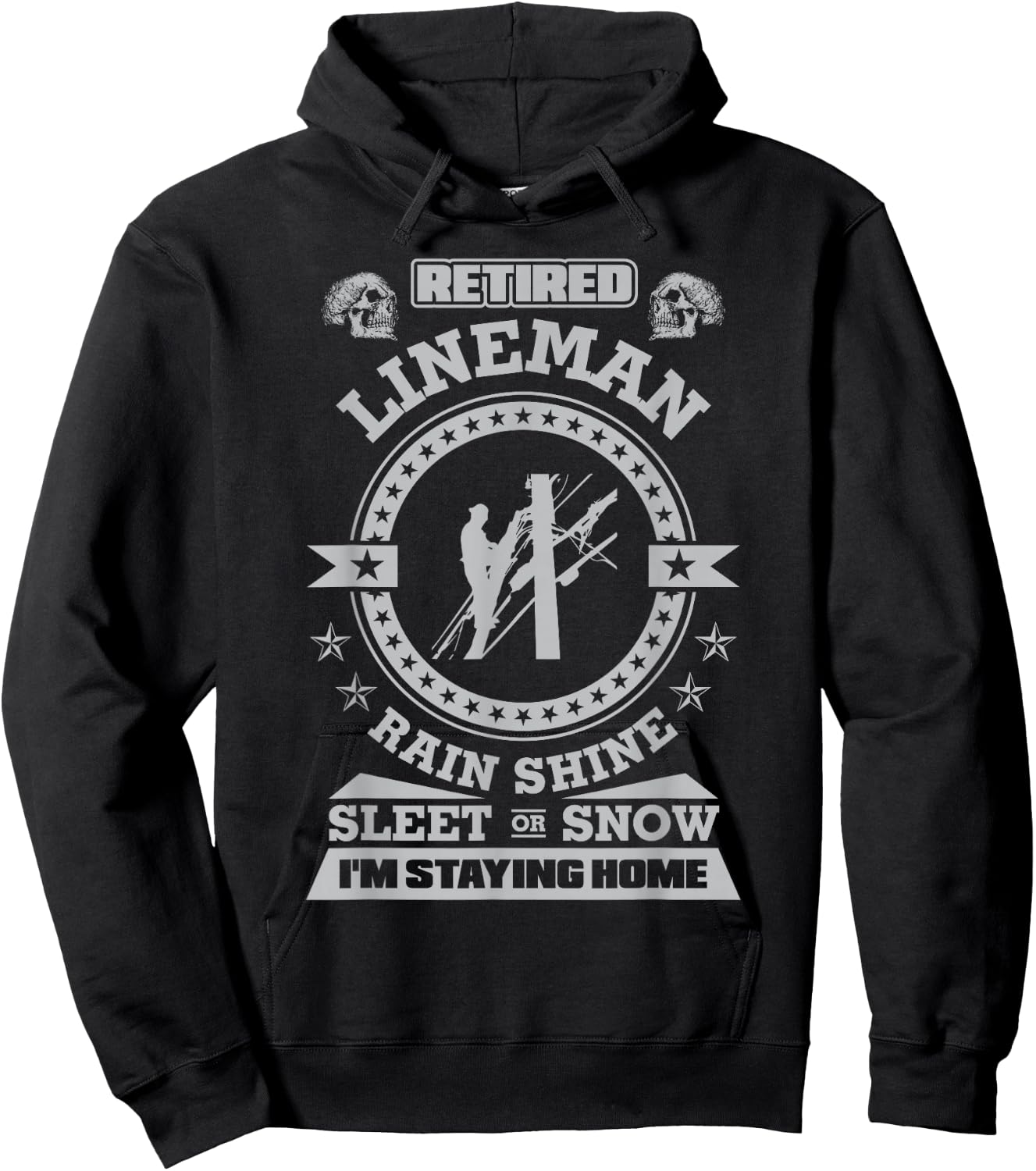 Retired Lineman shirt Funny Lineman clothing Hoodie - Hoodie | Black