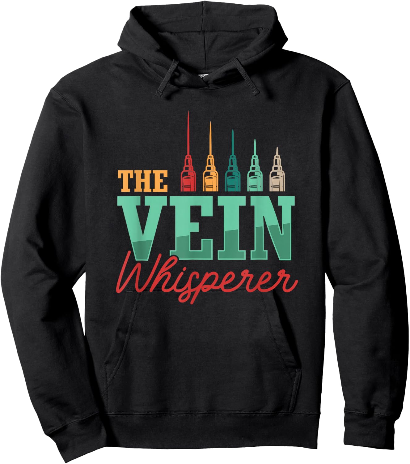 Retro Vein Whisperer Phlebotomist Medical Nurse Phlebotomy Hoodie - Hoodie | Black