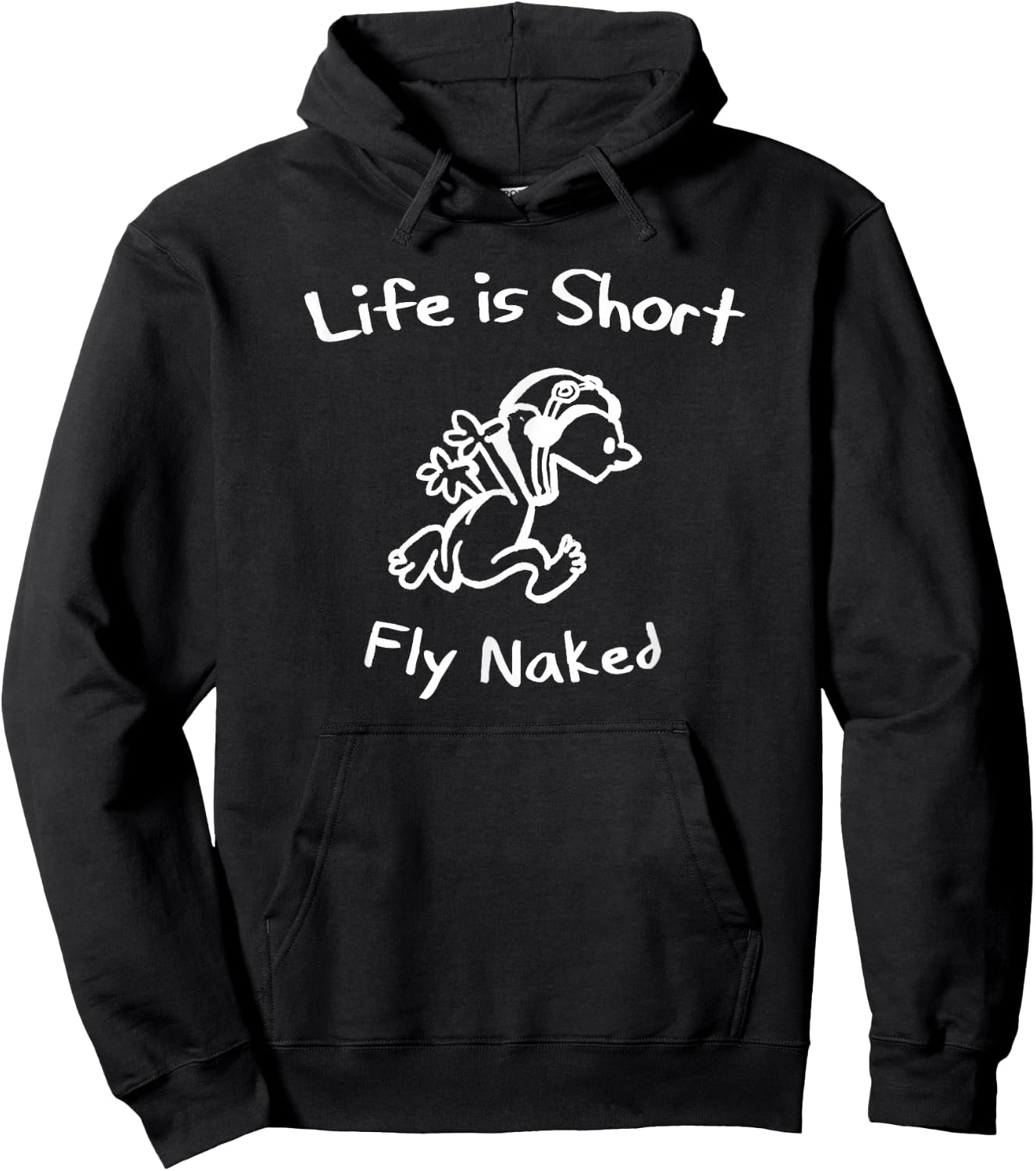 Life is Short, Fly Naked | Funny Airplane Pilot Hoodie - Hoodie | Black