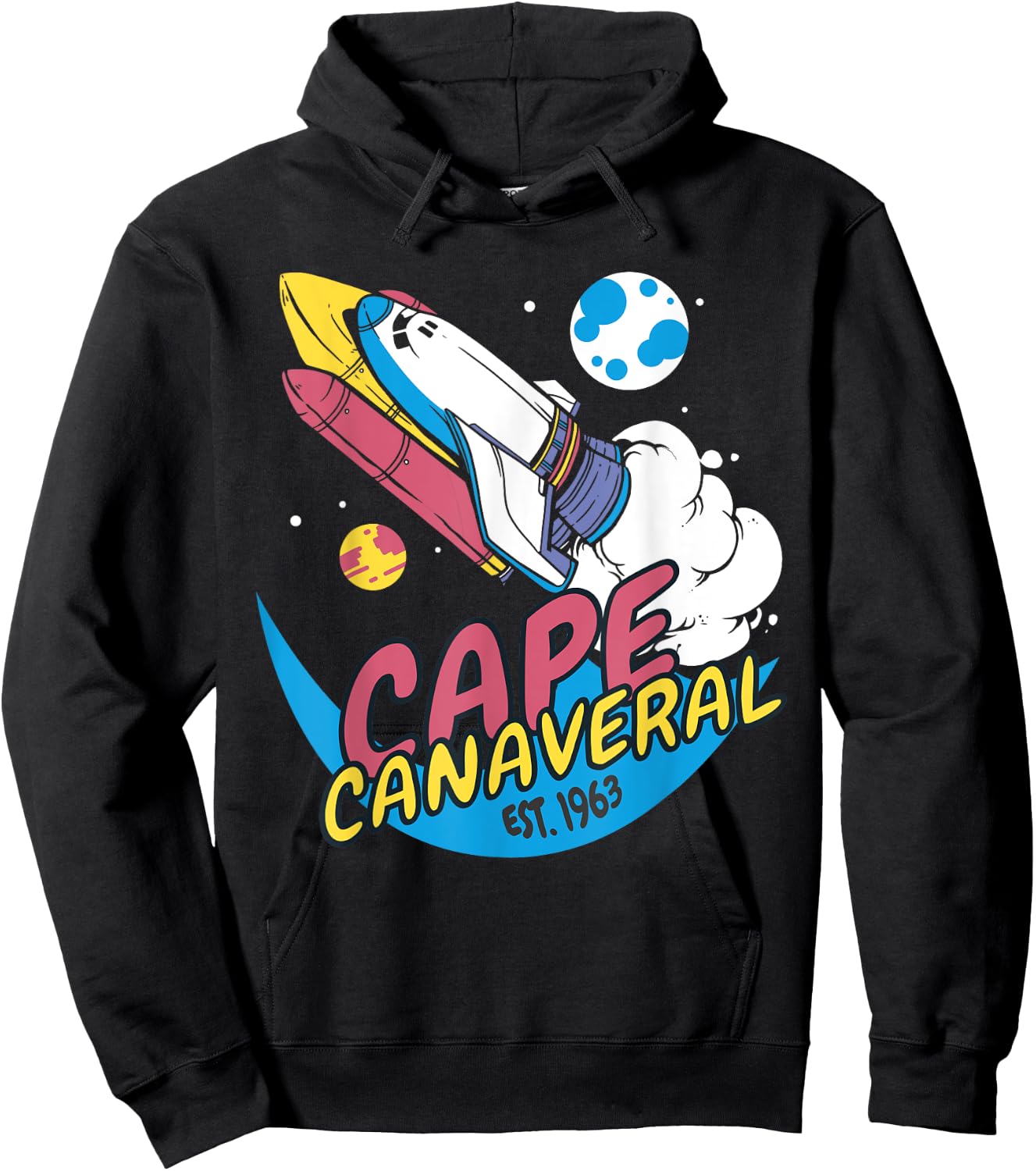 Cape Canaveral Est 1963 Vintage Space Shuttle Hoodie - Hoodie | Black