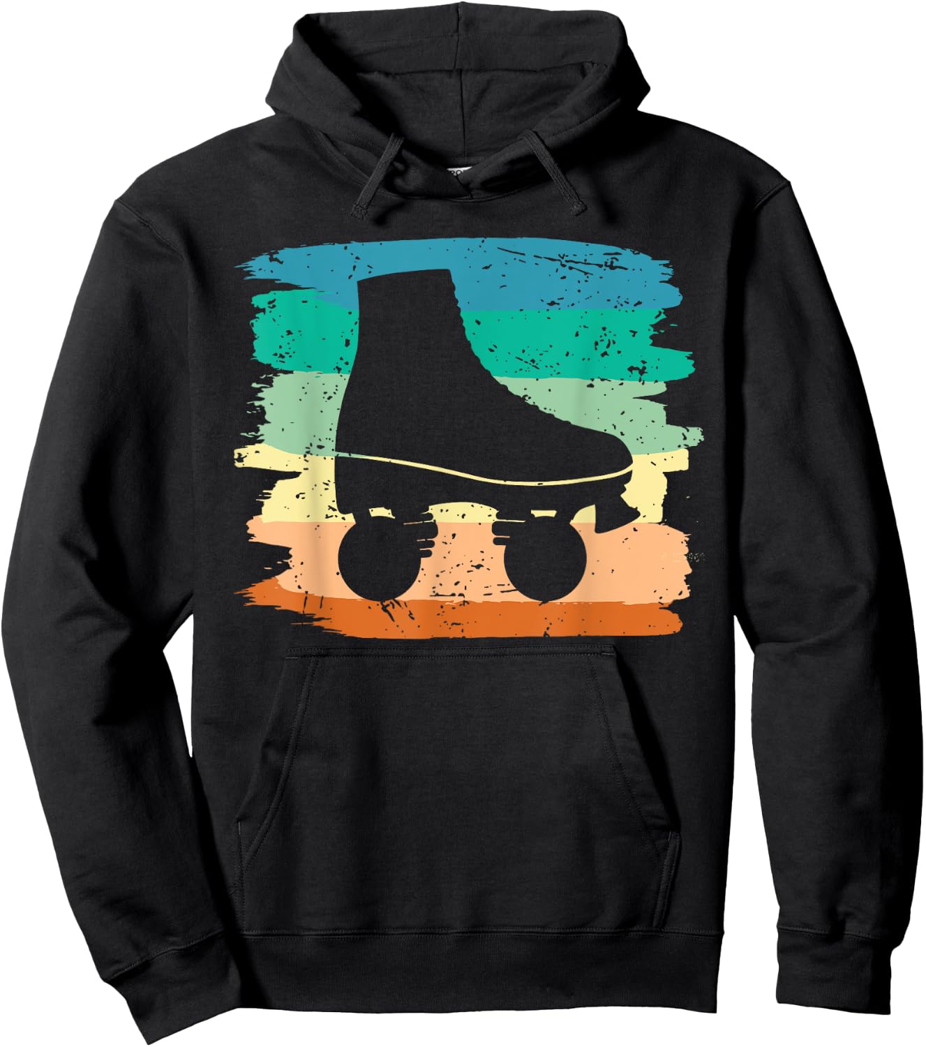 Roller Skating Art Men Women 80s Roller Derby Rollerskate Hoodie - Hoodie | Black
