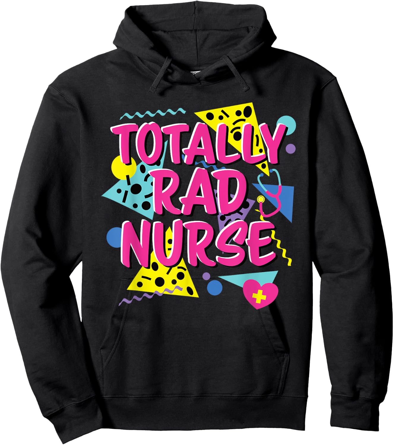 80s 90s Nurse Costume Lazy Halloween Party Theme 1980s 1990s Hoodie - Hoodie | Black