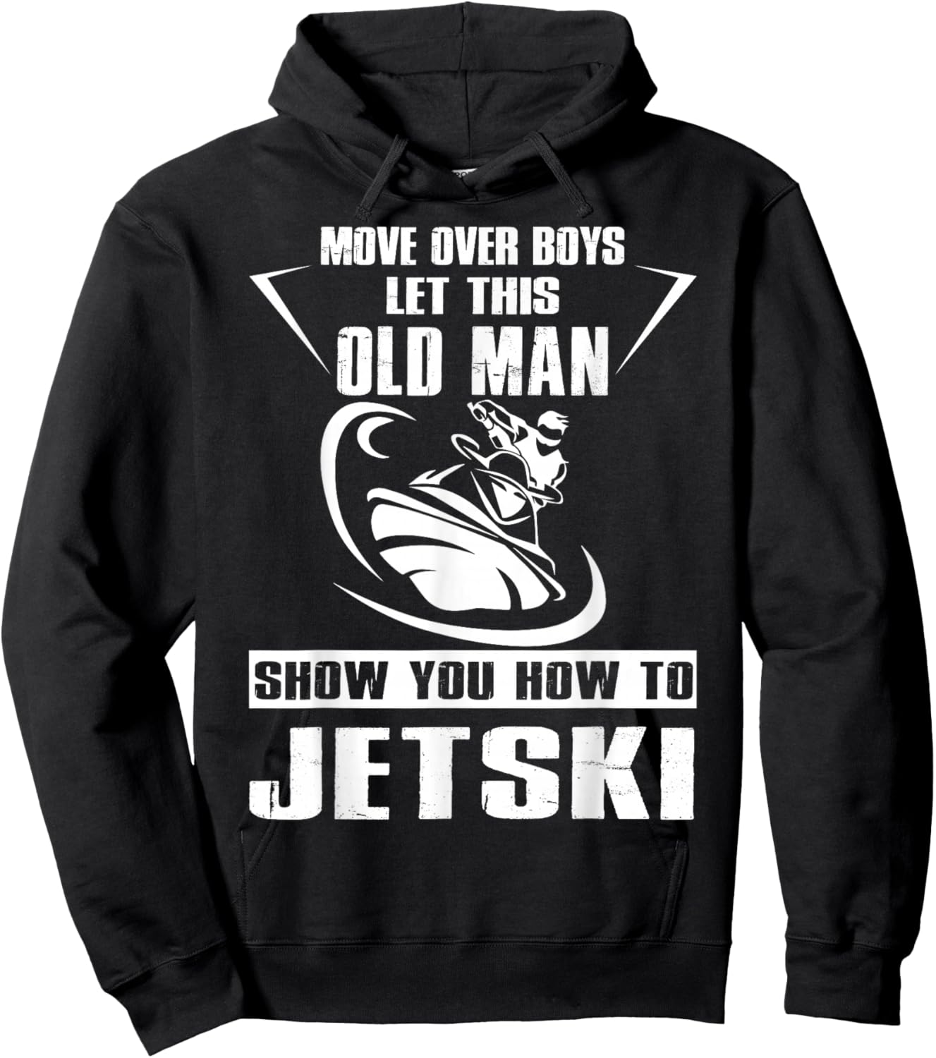 Old Man How to Jetski Cool Funny Jet-Ski Jet Skiing Hoodie - Hoodie | Black