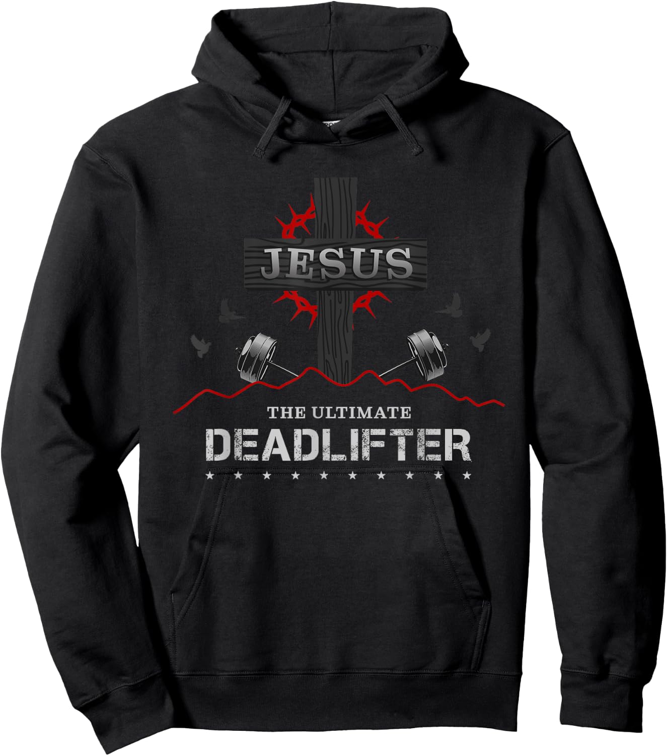 Deadlifts or weights in gym or Jesus The ultimate Deadlifter Hoodie - Hoodie | Black