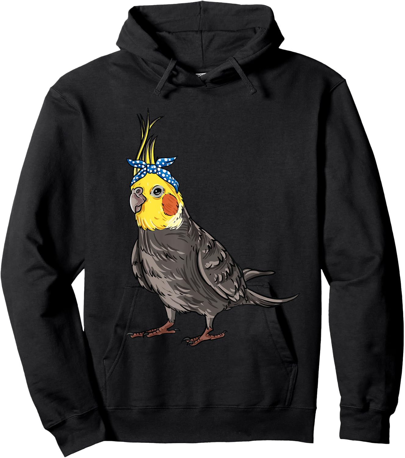 Cockatiel Gift Bird Lovers- Adorable Headband Cockatiel Hoodie - Hoodie | Black