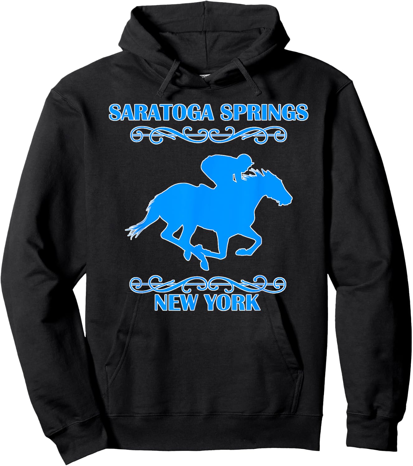 Saratoga Springs Upstate New York Horse Racing Jockey Hoodie - Hoodie | Black