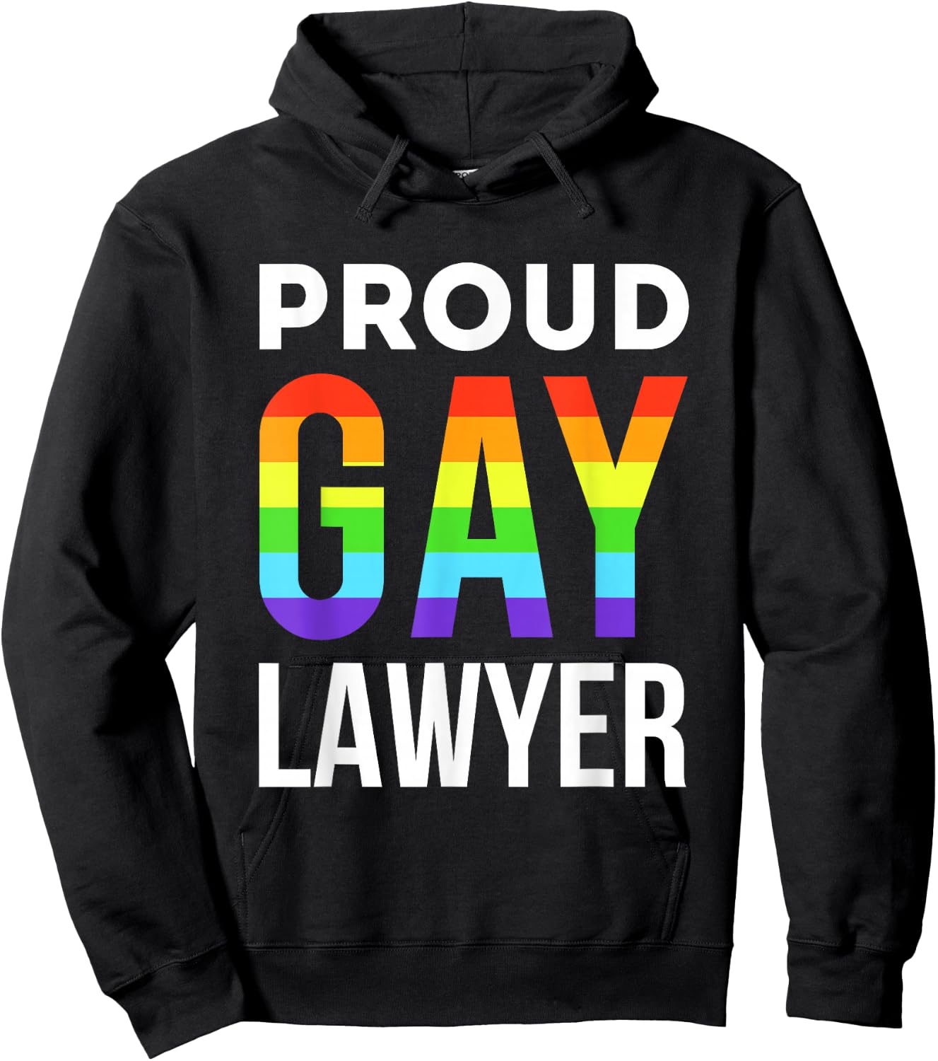 Proud Gay Lawyer LGBTQ Rainbow Law School Graduation Hoodie - Hoodie | Black