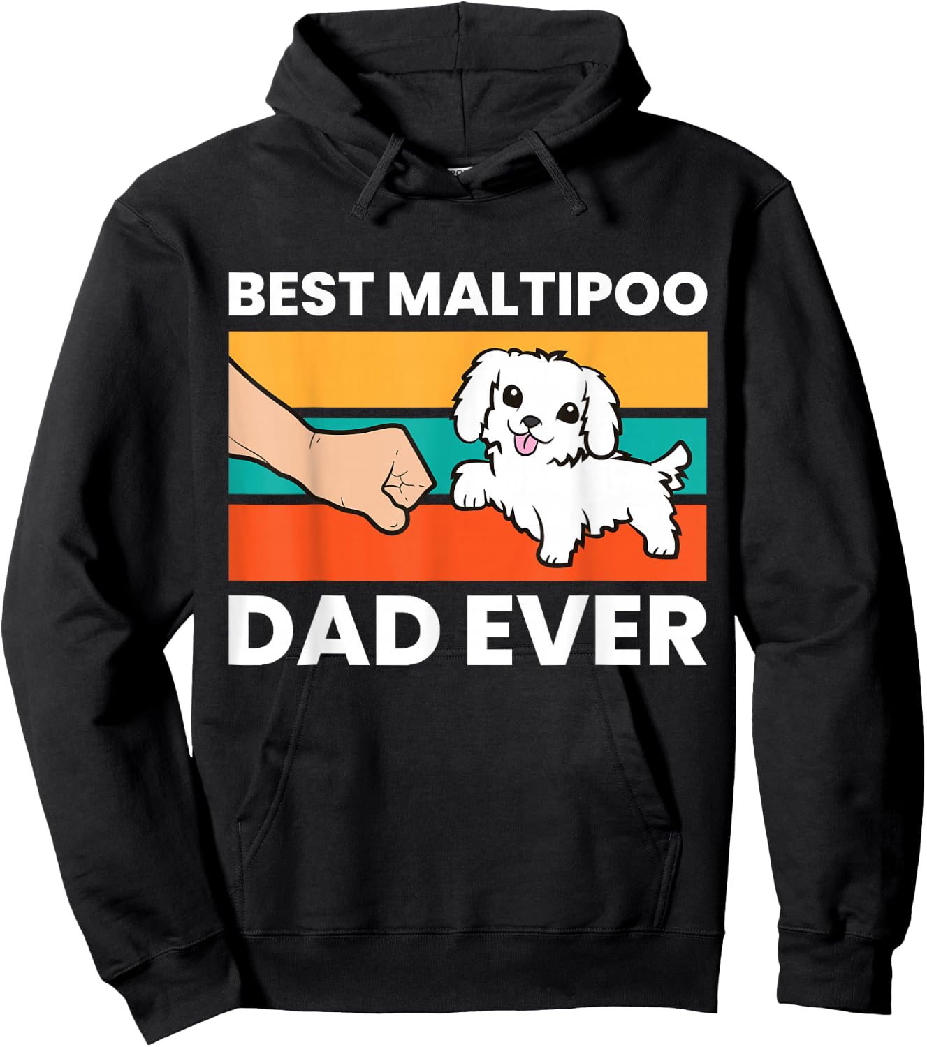 Best Maltipoo Dad Ever Pet Maltipoo Dog Hoodie - Hoodie | Black