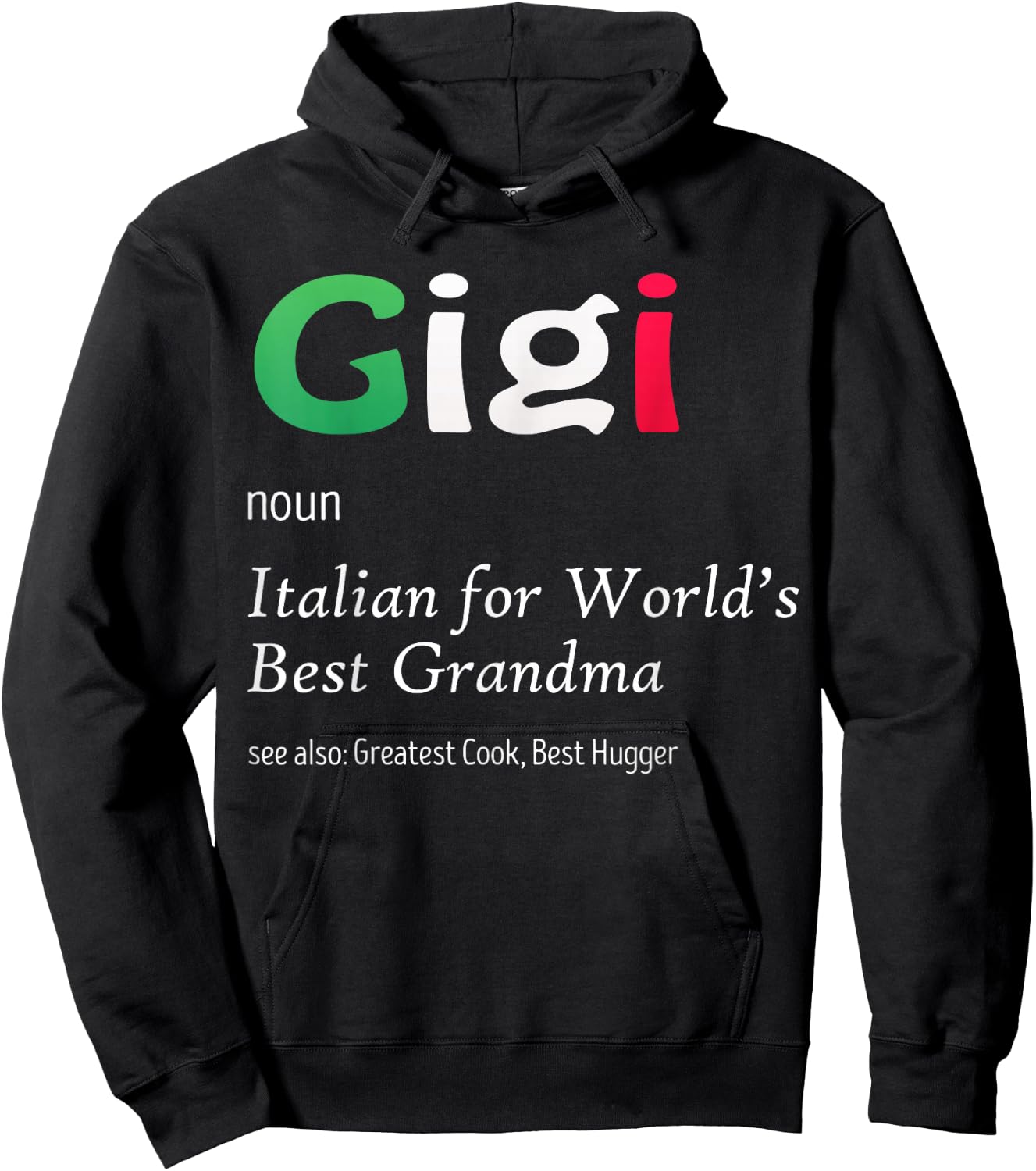 Definition Of Gigi World's Greatest Italian Funny Matching Hoodie - Hoodie | Black