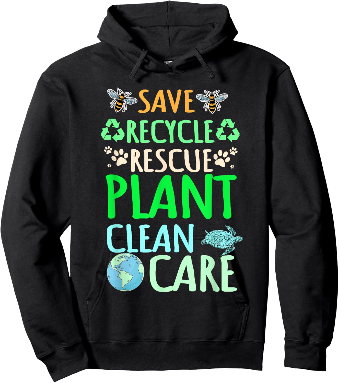 Recycling Environmentalist Recycle Earth Day Rescue Plant Hoodie - Hoodie | Black