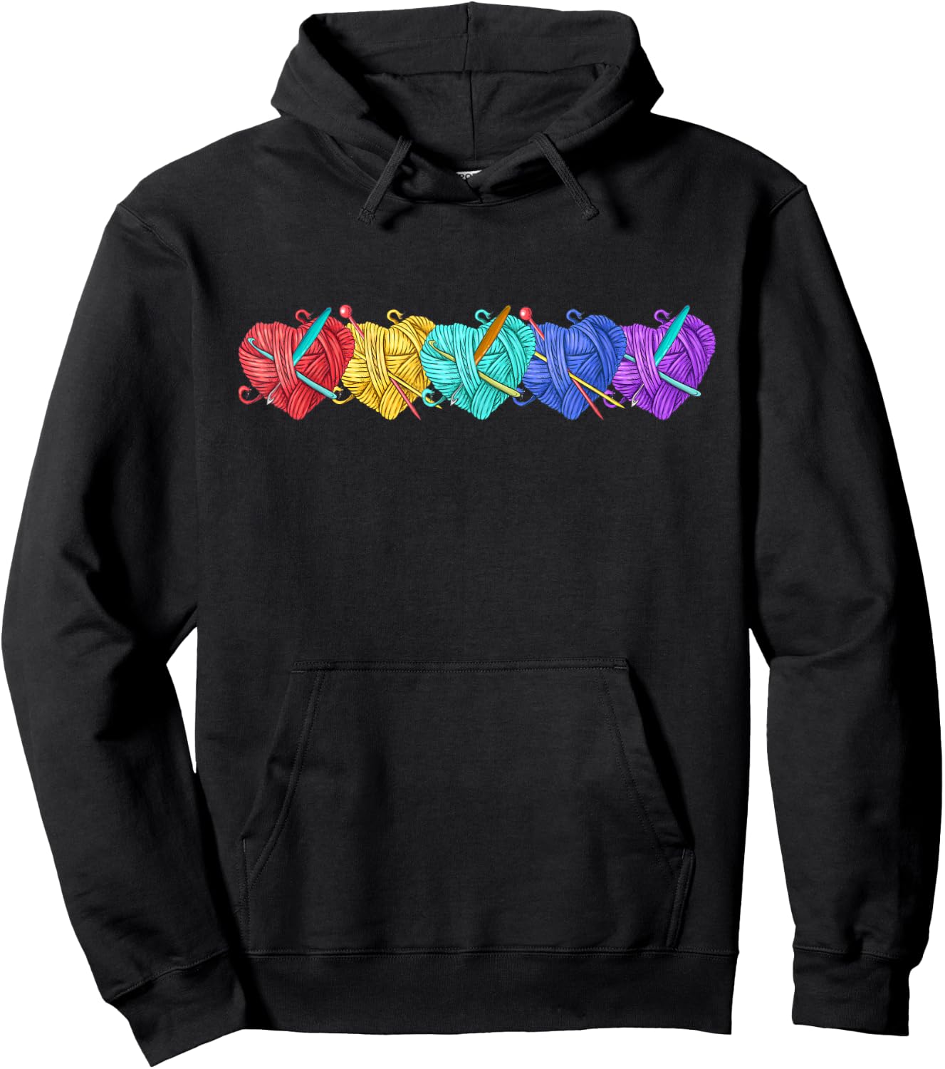 Girl Women's Yarn Crochet Knitting Funny Gift Hoodie - Hoodie | Black
