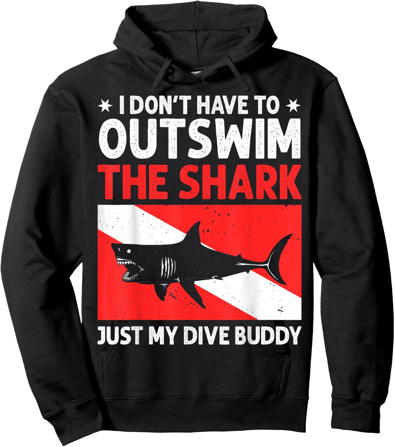 Funny Scuba Diving Design Women Shark Diving Buddy Hoodie - Hoodie | Black