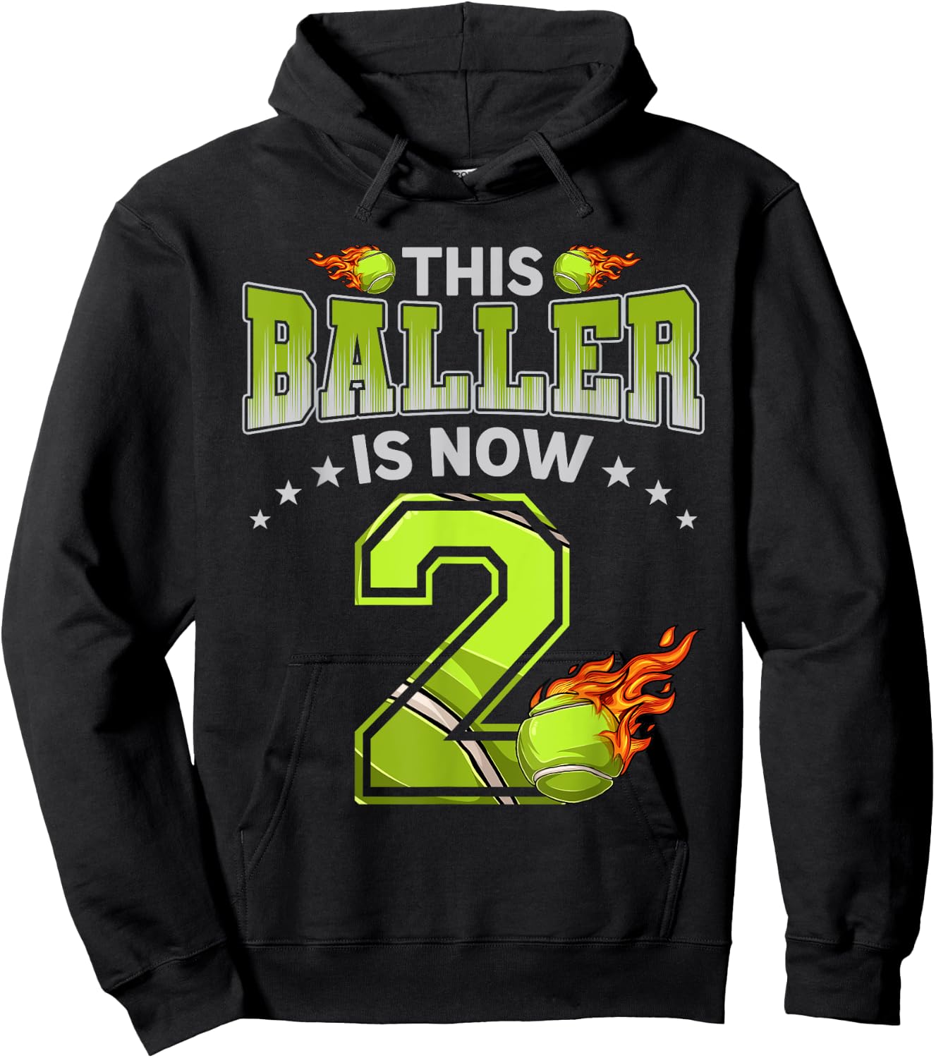2nd Birthday Boys Tennis Player Gifts 2 Years Old Kids Boy Hoodie - Hoodie | Black