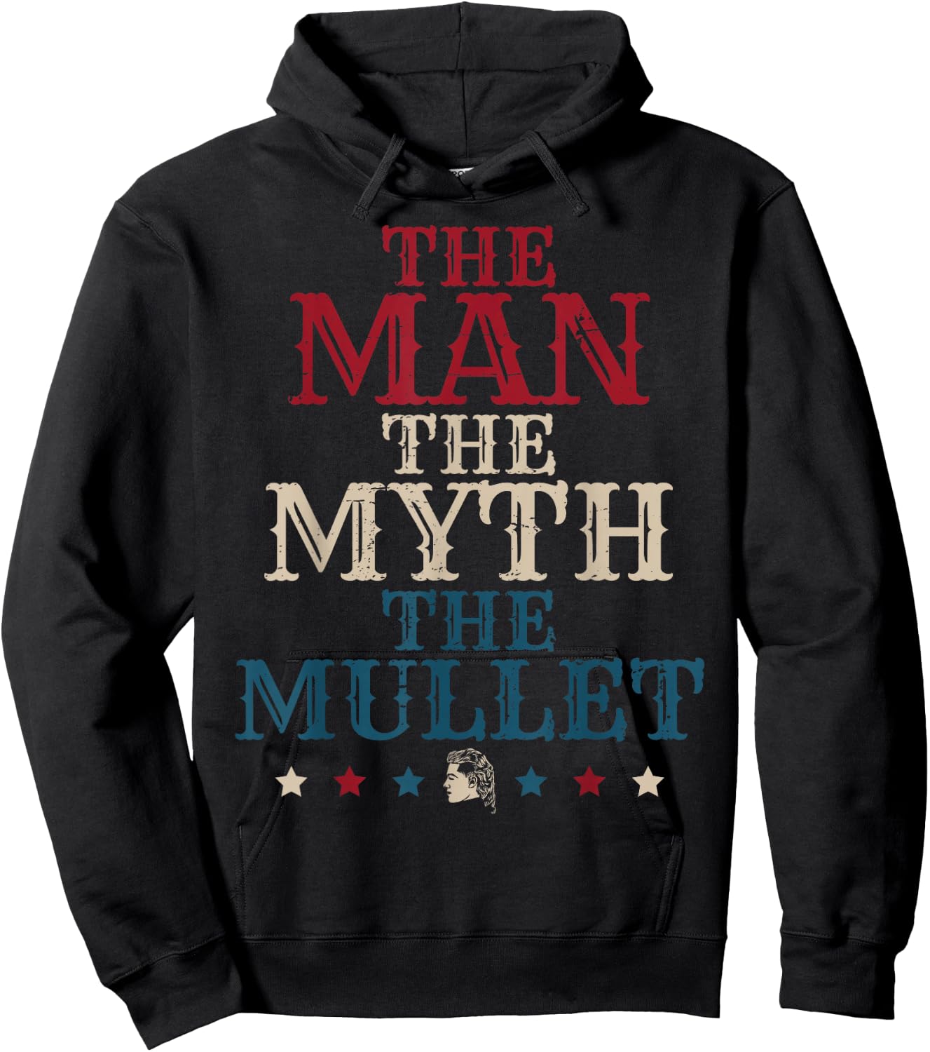 The Man The Myth The Mullet American Flag US Patriots Hoodie - Hoodie | Black