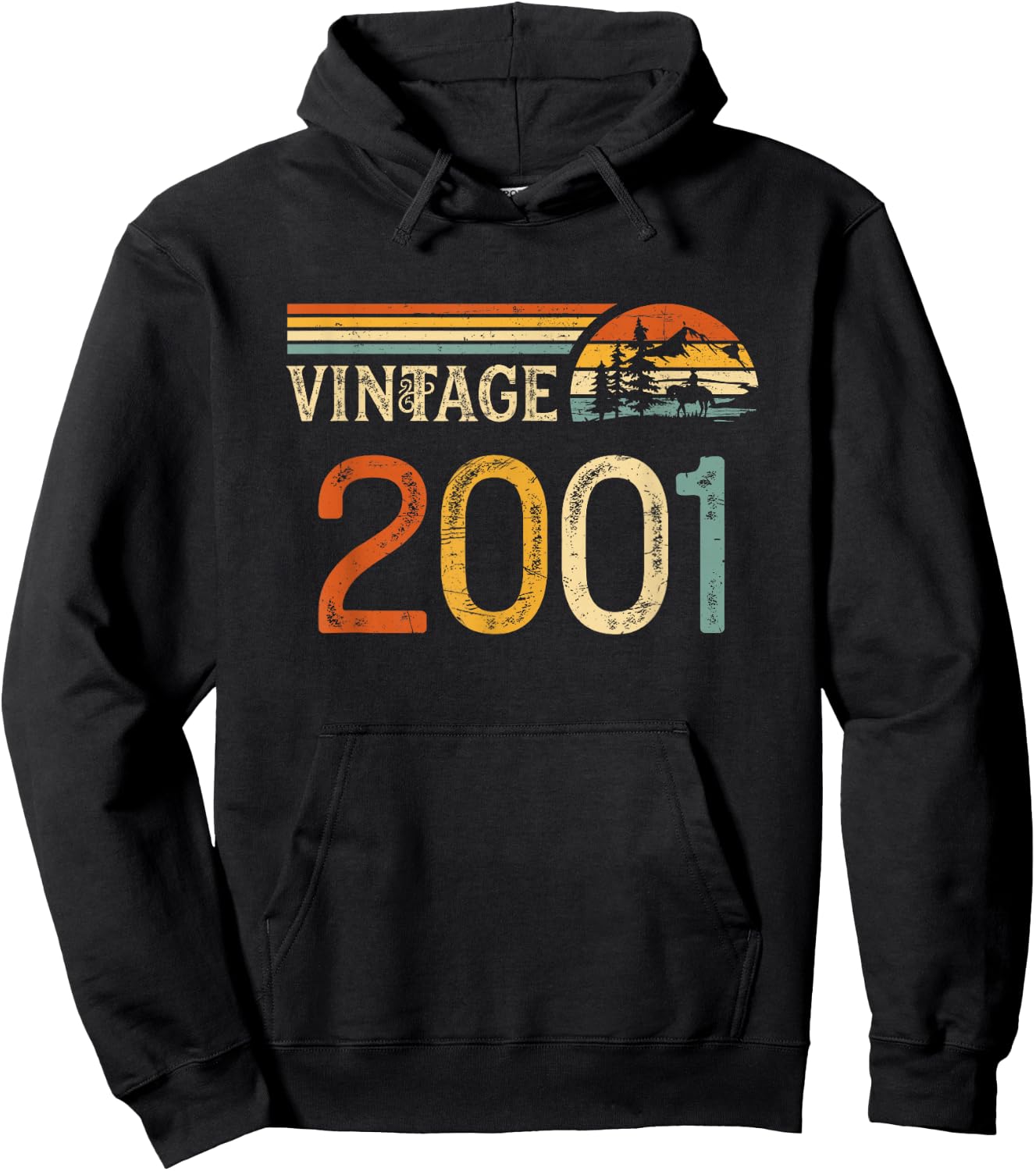 Vintage Made in 2001 - 24th Birthday 24 years old Men Women Hoodie - Hoodie | Black