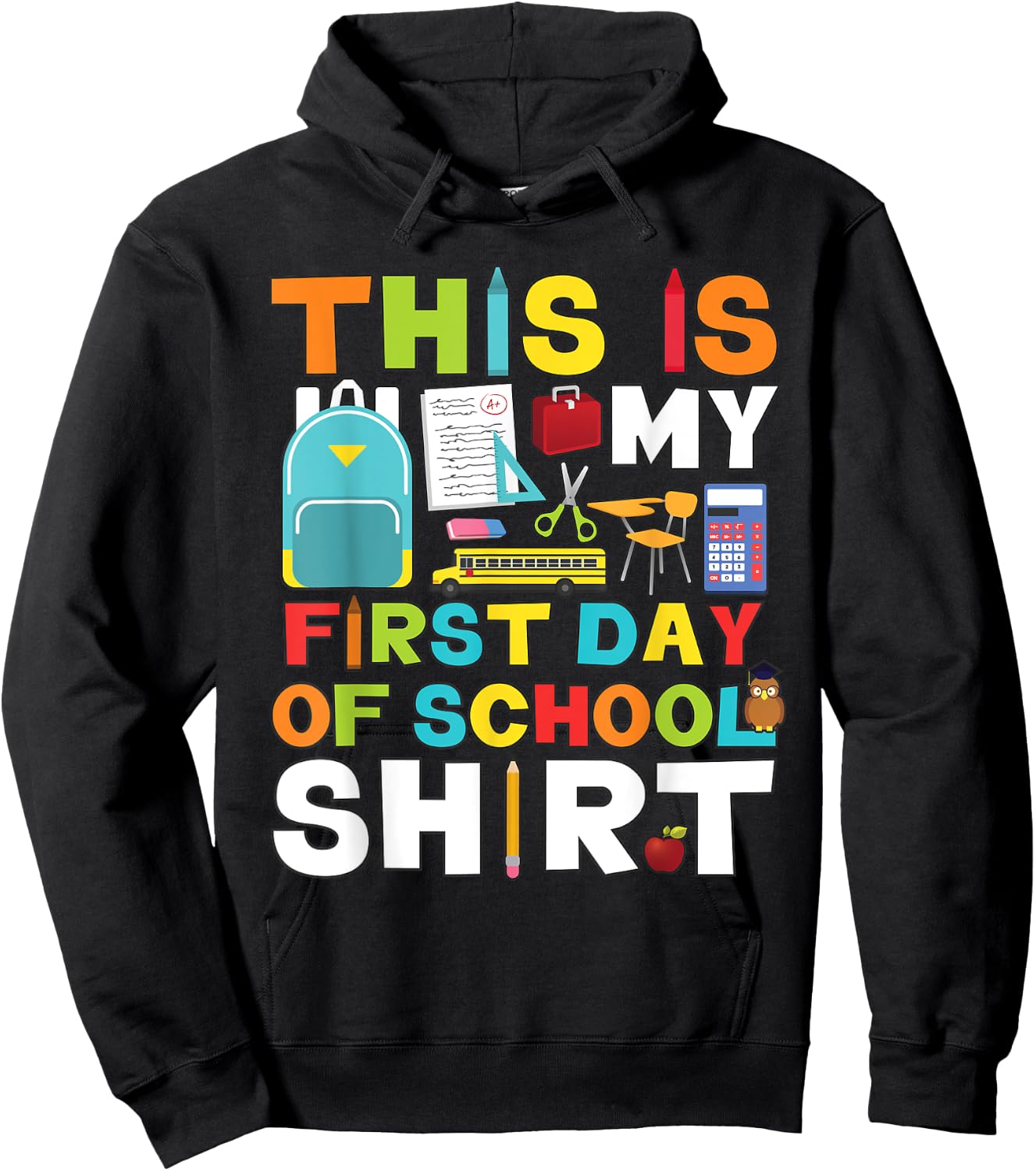 First Day of School Shirt Boys Girls Back To School Hoodie - Hoodie | Black
