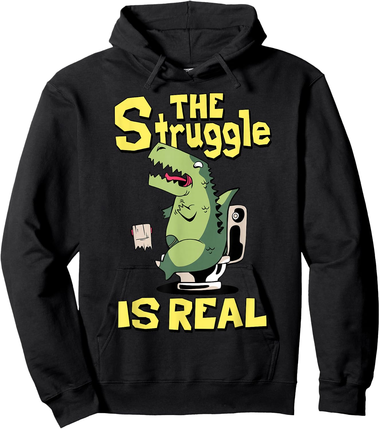 The Struggle is Real Trex Short Arm T Rex Funny Hoodie - Hoodie | Black