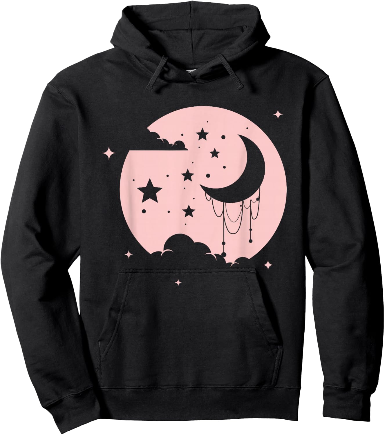 Kawaii Cute Pastel Goth Moon Hoodie - Hoodie | Black