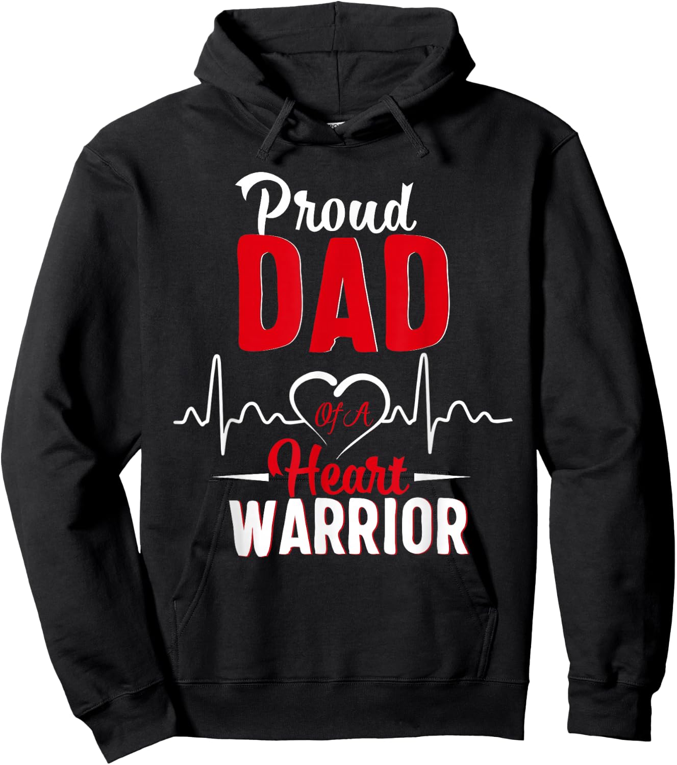 Proud Dad of a Heart Warrior CHD Awareness gift Hoodie - Hoodie | Black