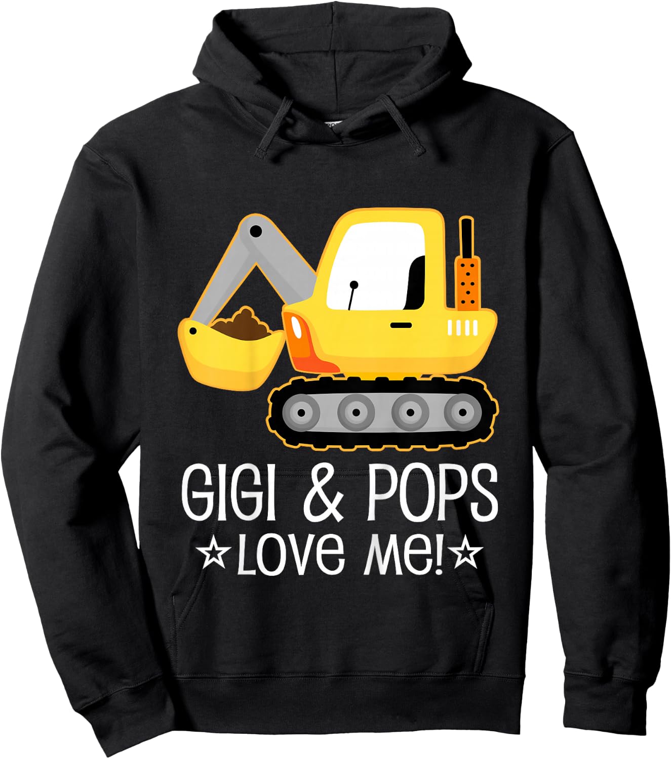 Kids Gigi and Pops Grandson Construction Truck Hoodie - Hoodie | Black