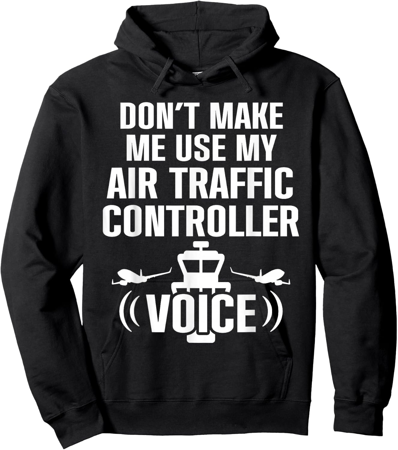Air Traffic Controller Voice ATC Flight Control Hoodie - Hoodie | Black