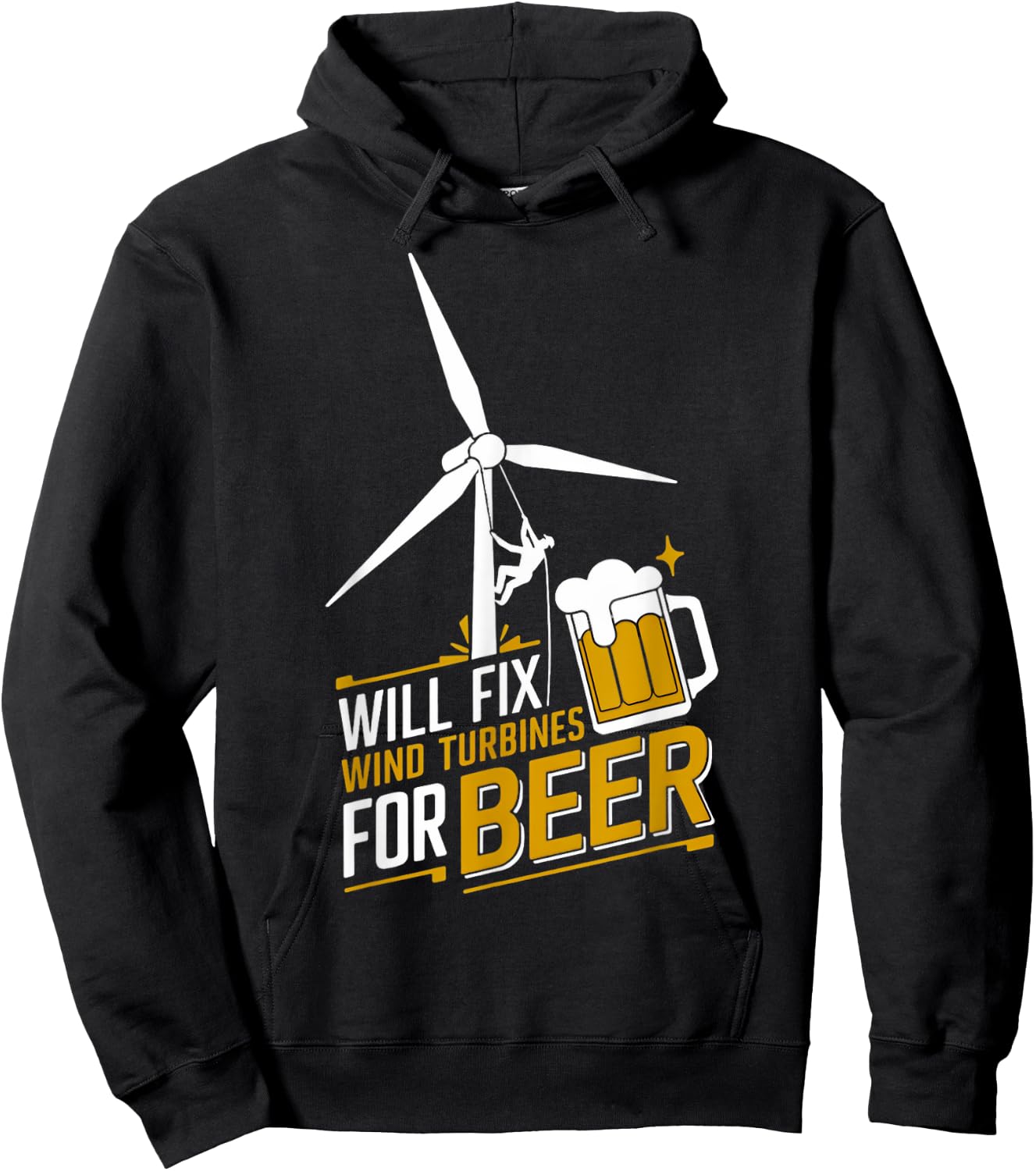 Fix Turbines Beer Windmill Engineer Tech Fan Wind Turbine Hoodie - Hoodie | Black