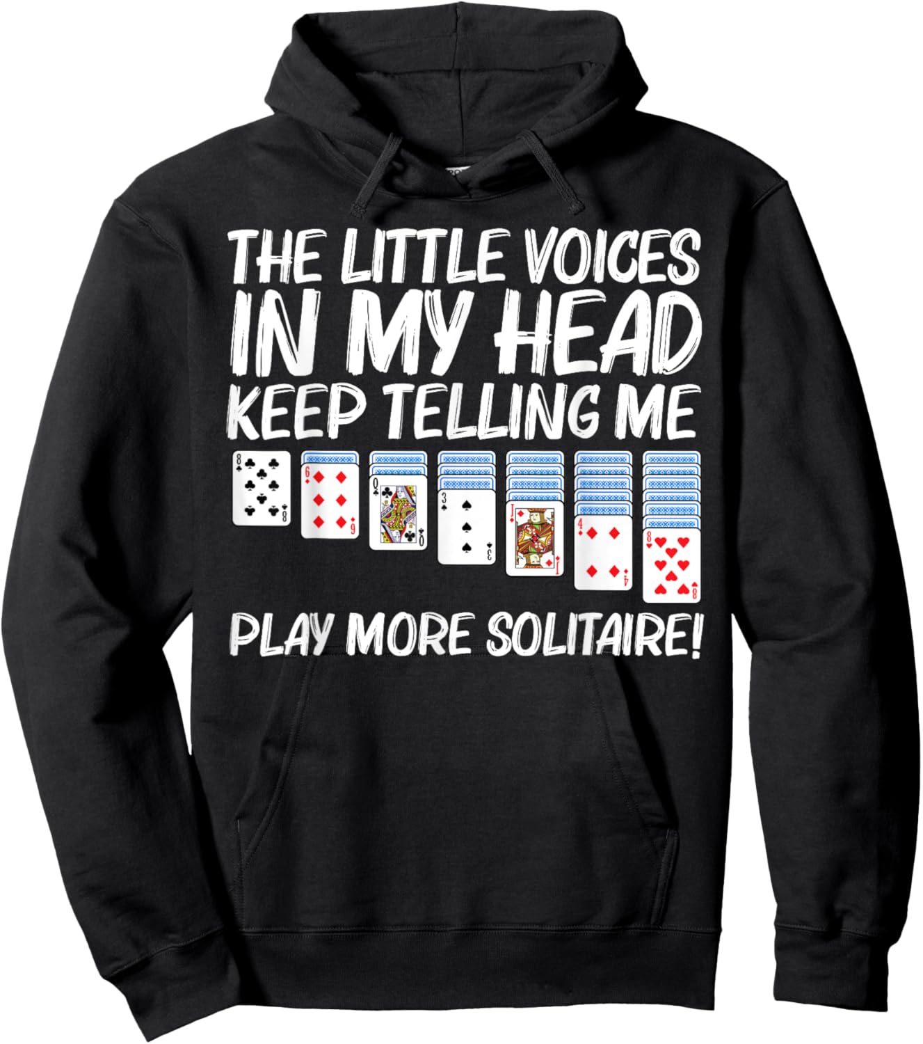 Solitaire Gift Women Card Game Player Solitaire Game Hoodie - Hoodie | Black