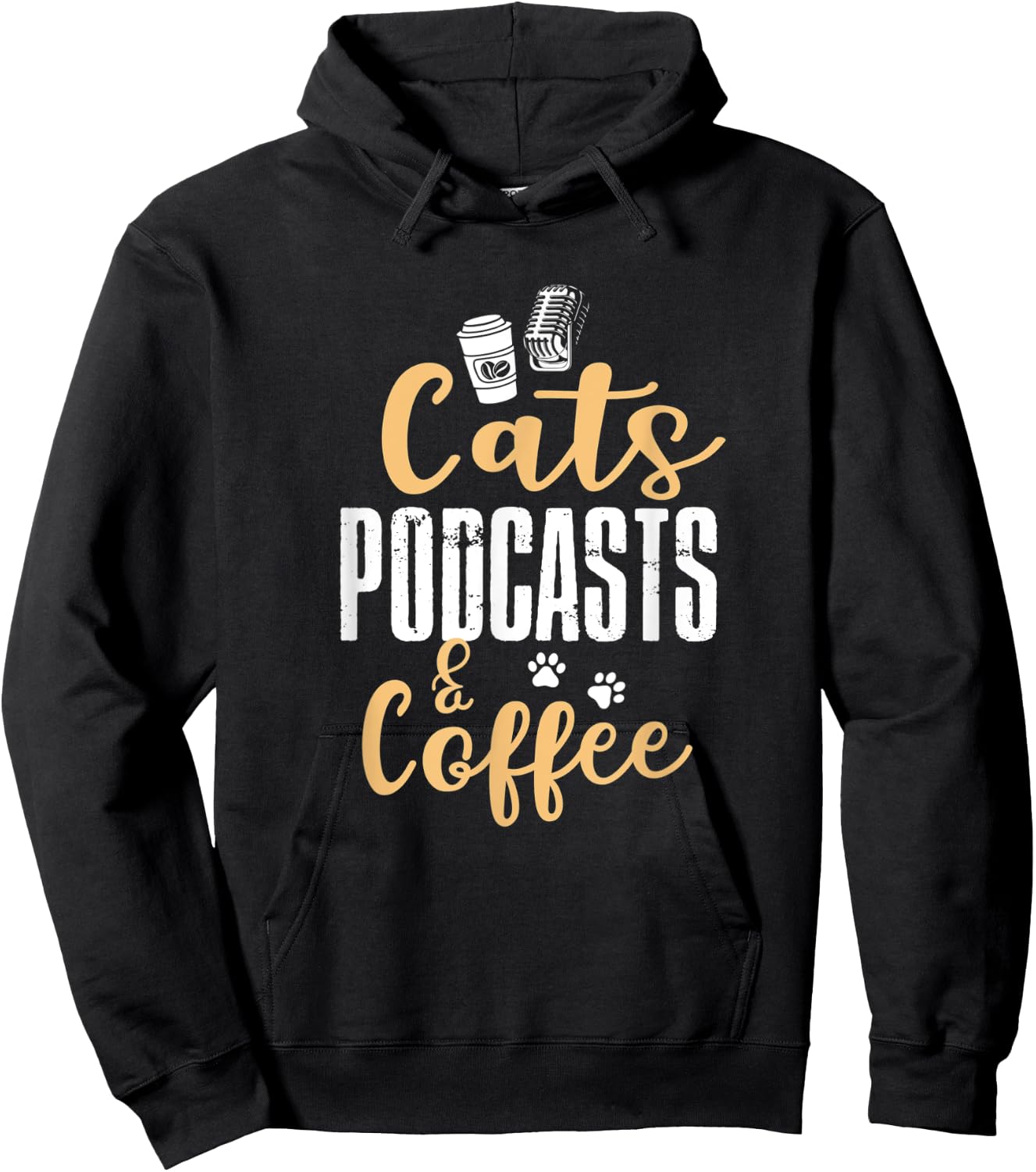 Cats Podcasts & Coffee Hoodie - Hoodie | Black