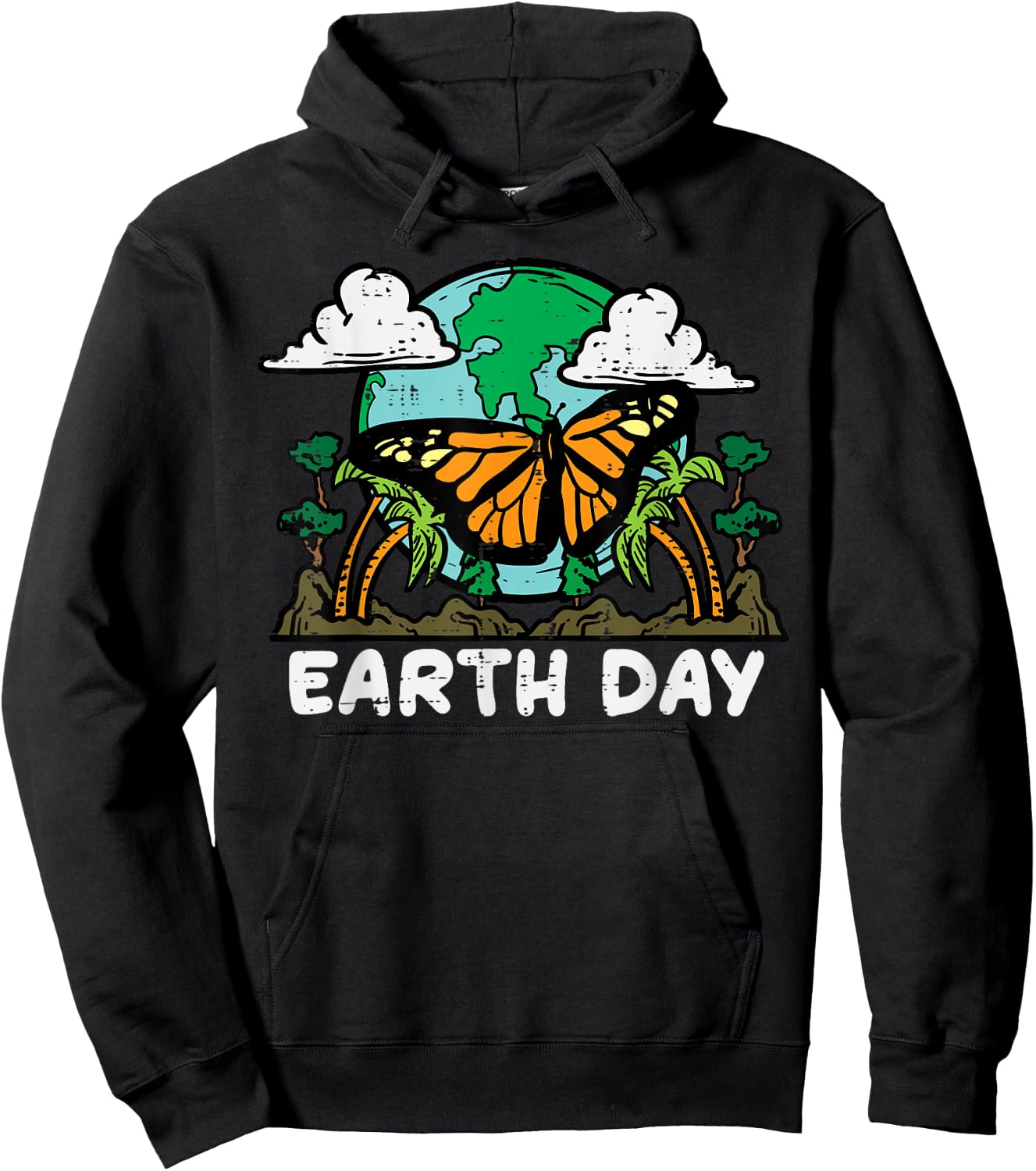 Earth Day Monarch Butterfly Cute Environment Men Women Kids Hoodie - Hoodie | Black