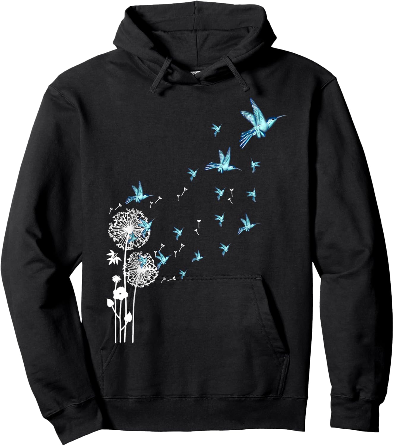 Cute Dandelion hummingbird bird motif bird of paradise Hoodie - Hoodie | Black