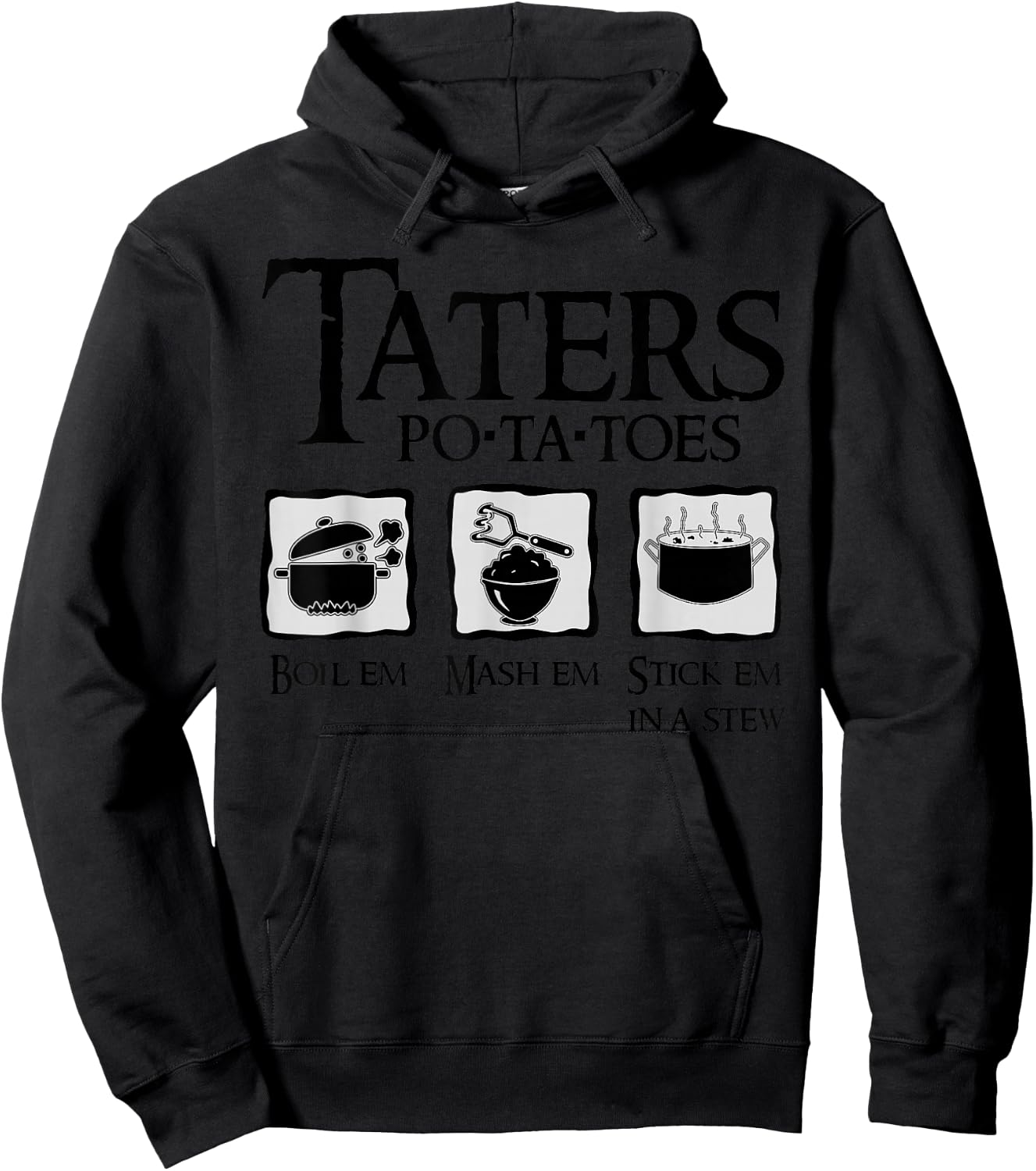 Taters - PO-TA-TOES - Potatoes | Funny nerdy fantasy Hoodie - Hoodie | Black