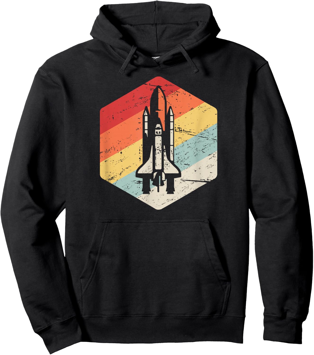 Retro Vintage Space Shuttle / United States Space Shuttle Hoodie - Hoodie | Black