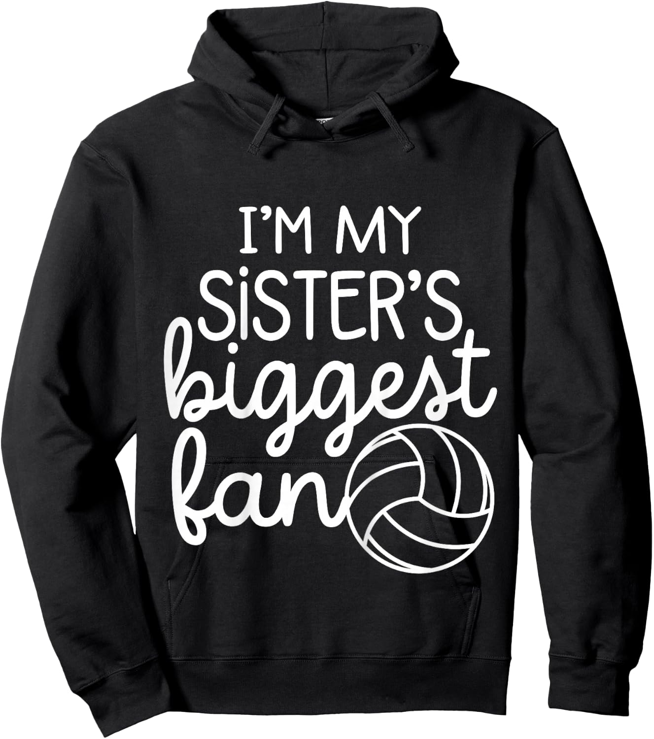 Volleyball Big Sisters Biggest Fan Baby Toddler Boys Girls Hoodie - Hoodie | Black