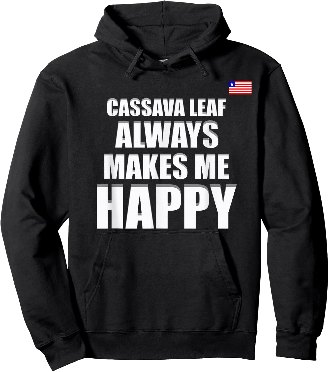 Liberian Food, Liberia Flag, Cassava Leaf, Liberia Hoodie - Hoodie | Black