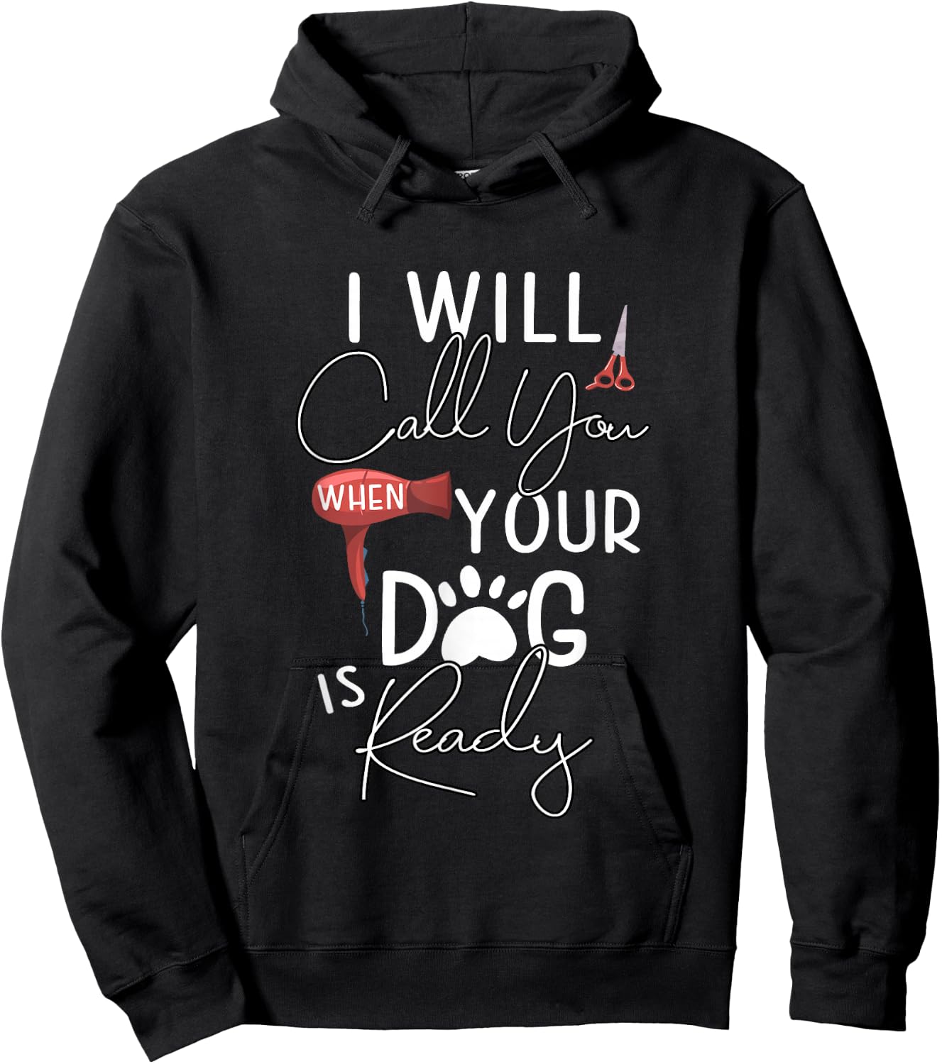 Dog Groomer Calls Pet Grooming Outfit Dog Care Gift Hoodie - Hoodie | Black