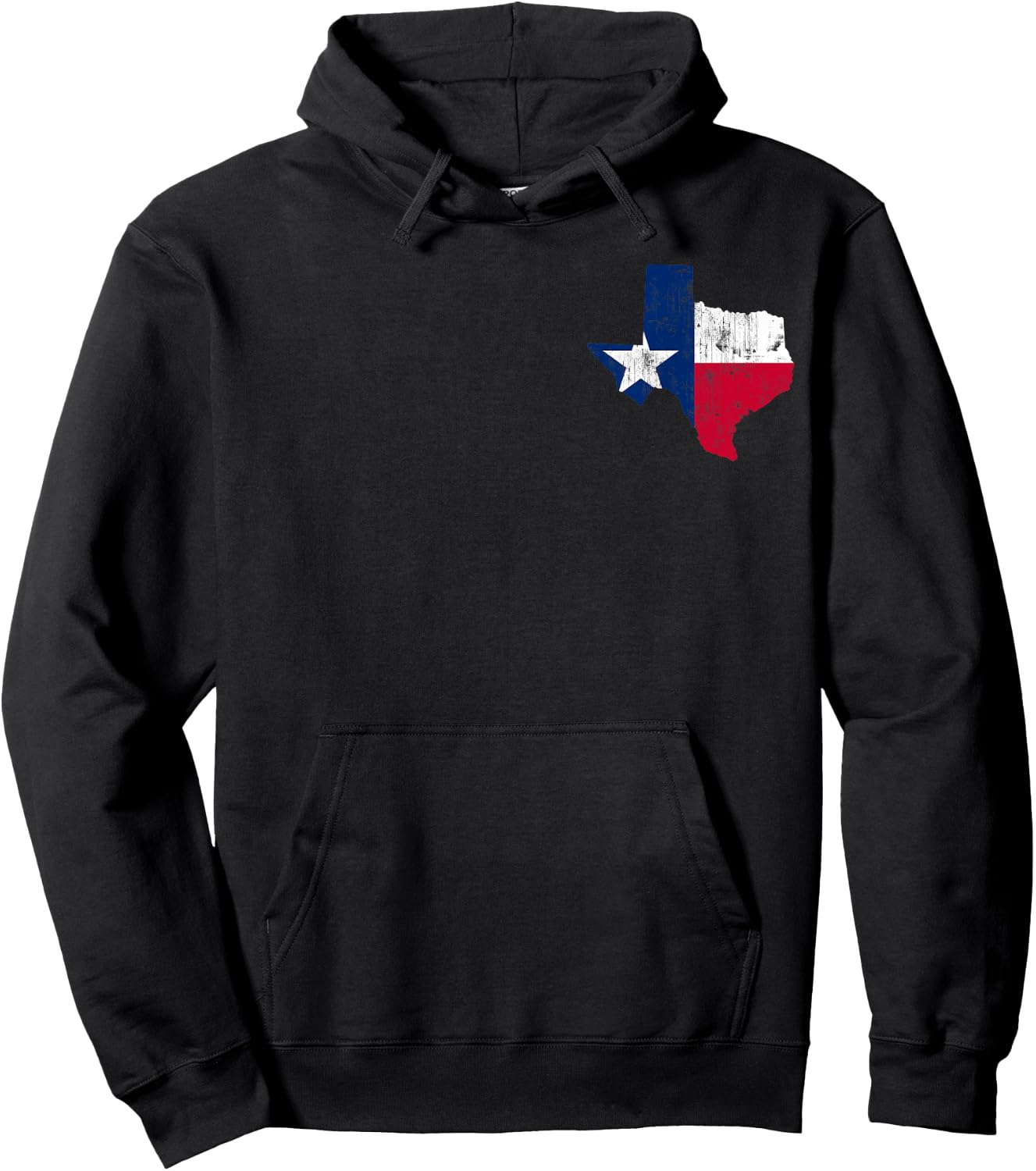 Texas State Flag Map Vintage Distressed Hoodie - Hoodie | Black