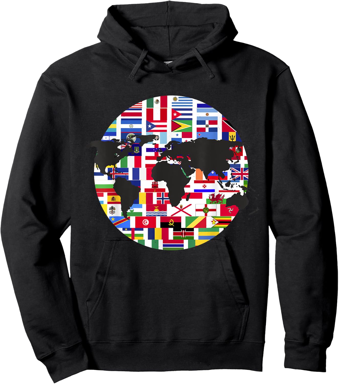 World Map International Country Flags Traveling World Flags Hoodie - Hoodie | Black