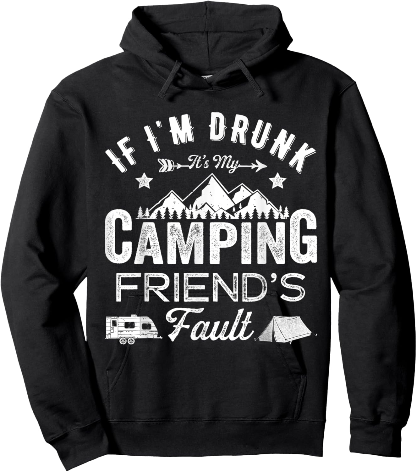 Cool Best Friend Retro Apparel Gift -Adults Black Large Modern Letter Print Hoodie - Hoodie | Black