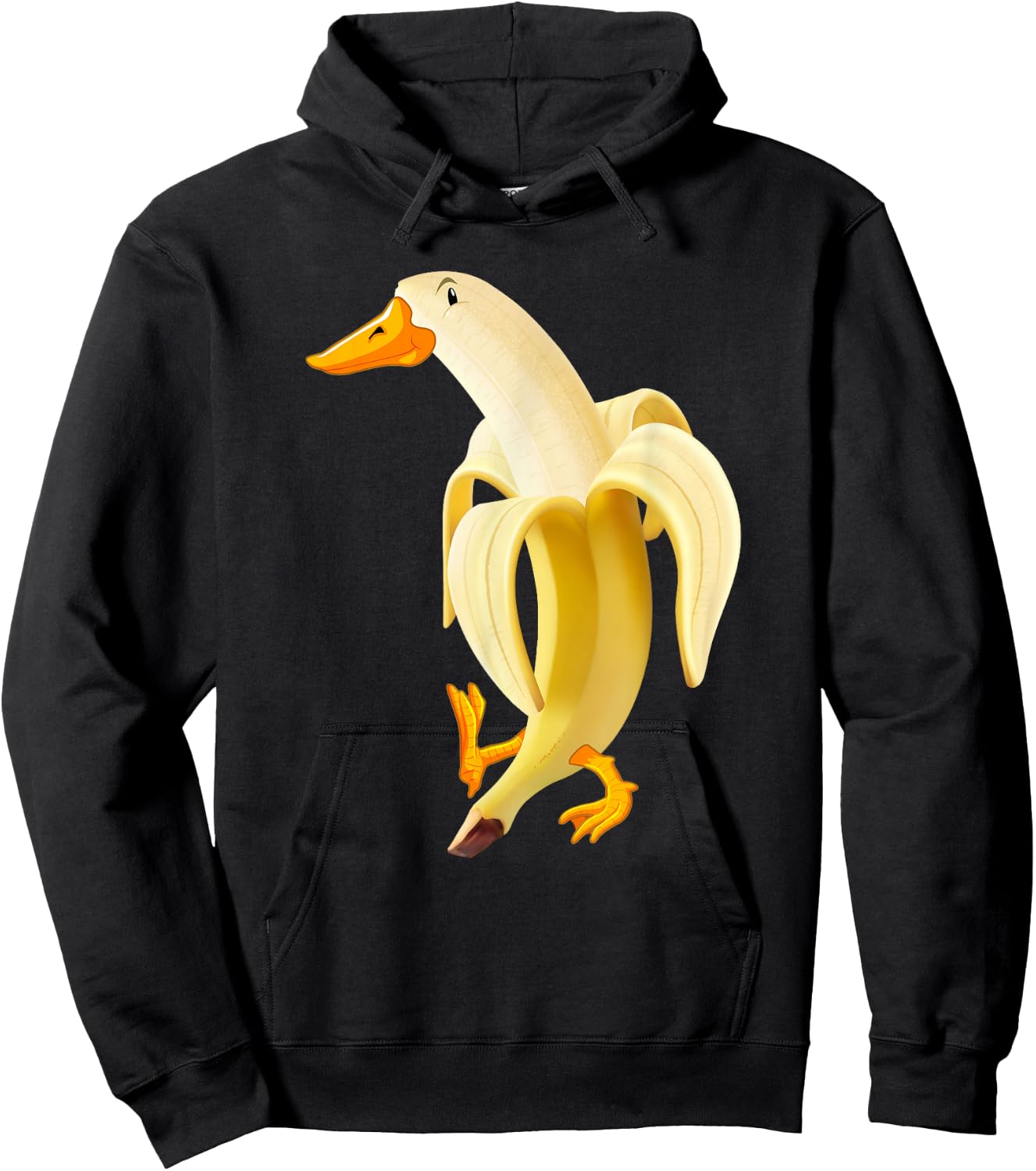 Duck In Banana Funny Hoodie - Hoodie | Black