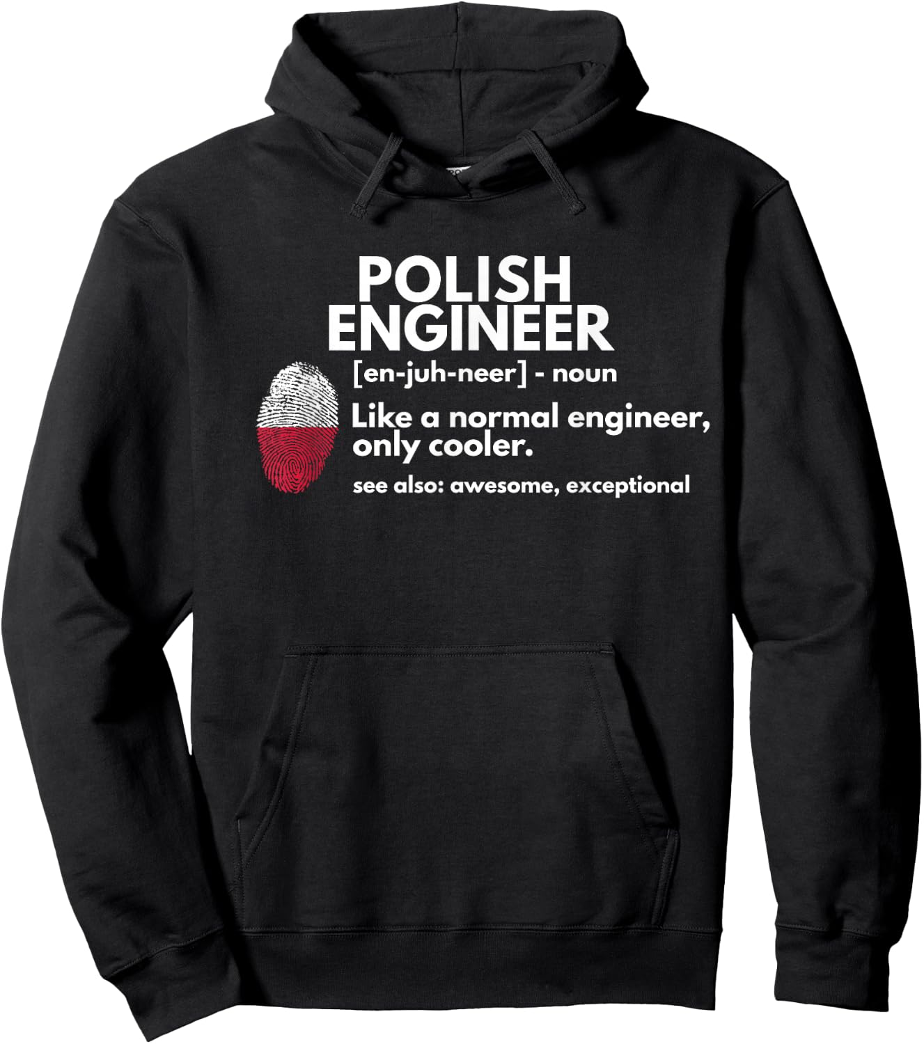 Funny Polish Engineer Definition Poland Engineering Gift Hoodie - Hoodie | Black