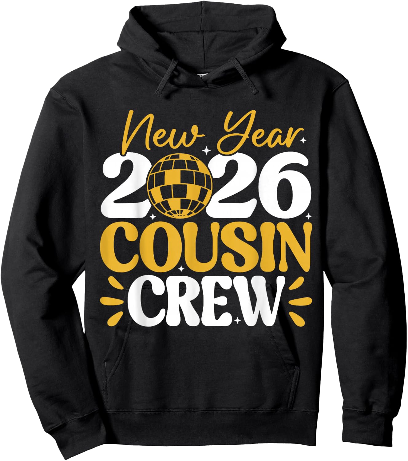 Retro New Year 2026 Cousin Crew New Years Eve NYE Party Crew Hoodie - Hoodie | Black
