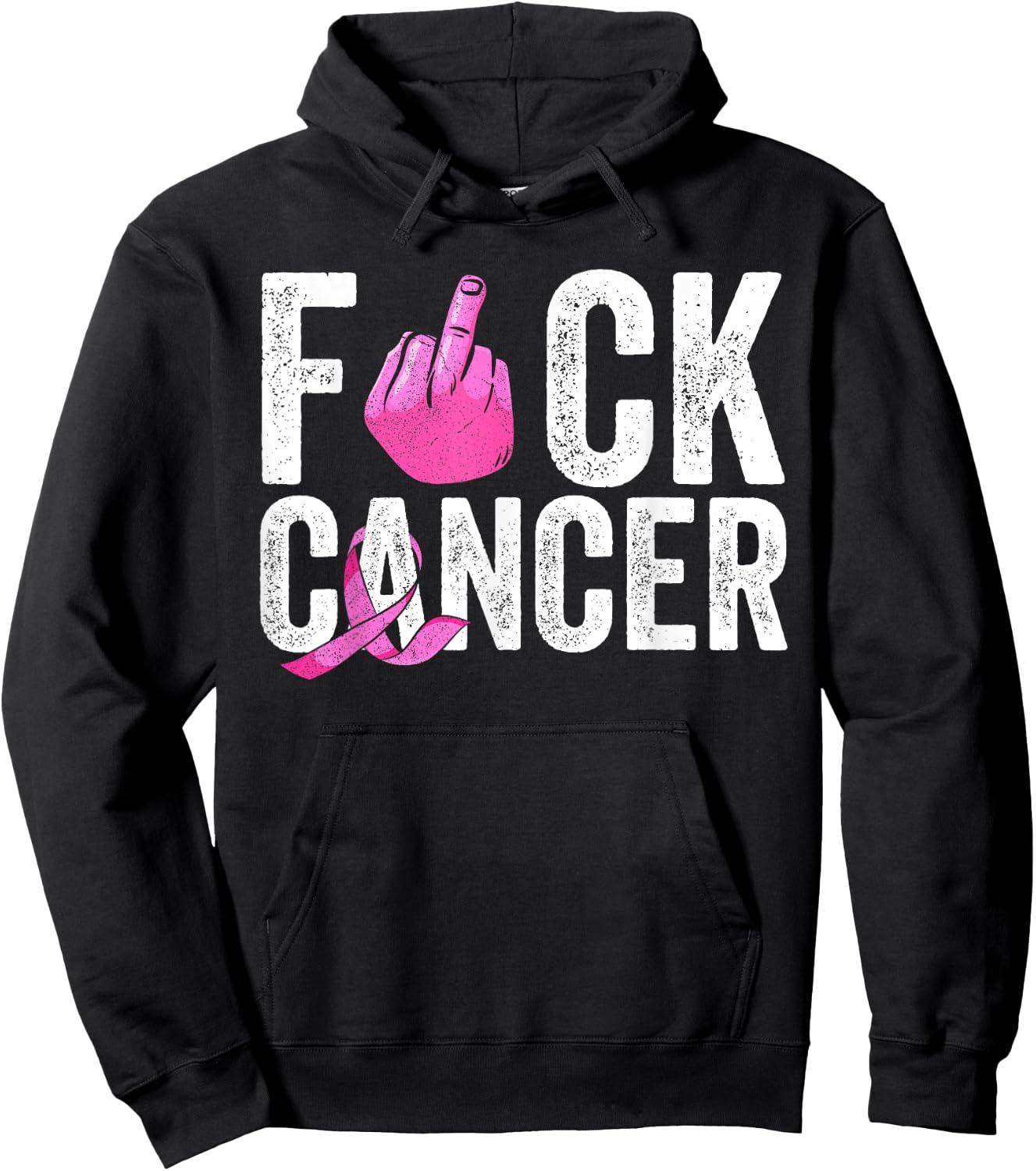 Fuck Breast Cancer Apparel Pink Ribbon Support Fighter Women Hoodie - Hoodie | Black