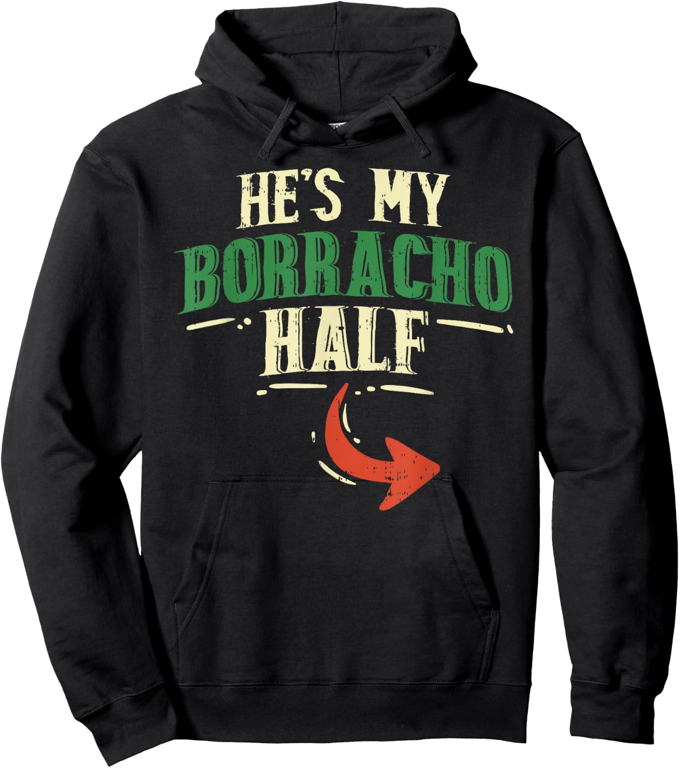 Hes My Borracho Half Couple Matching Cinco De Mayo Mexican Hoodie - Hoodie | Black